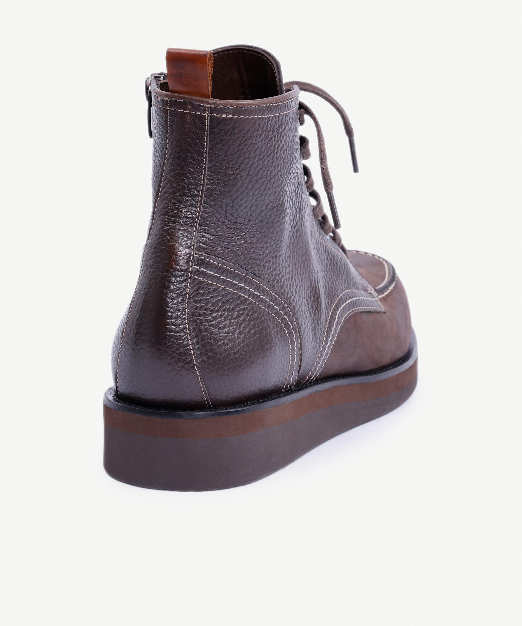 YARGICI Nubuk Detaylı Bağcıklı Deri Bot