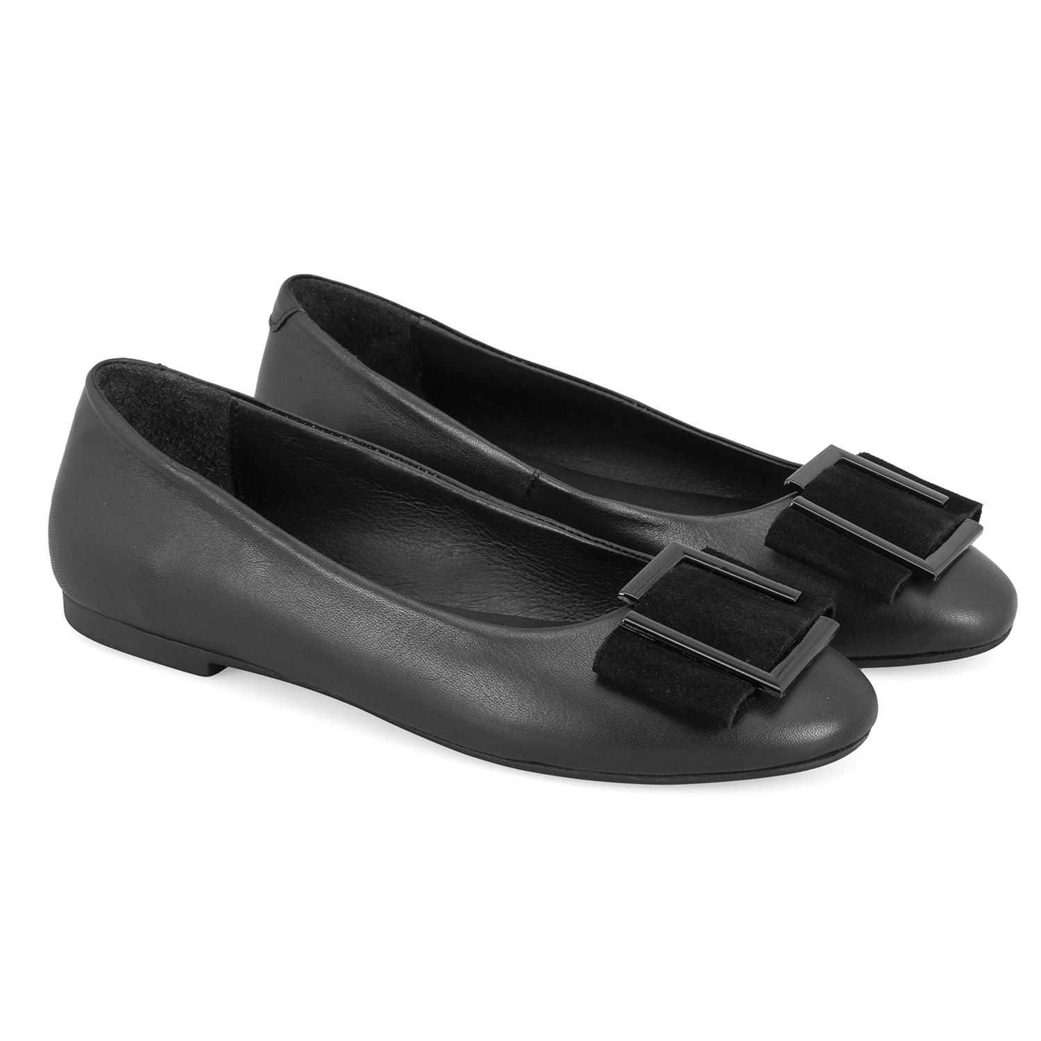 Kadın Siyah Deri Babet