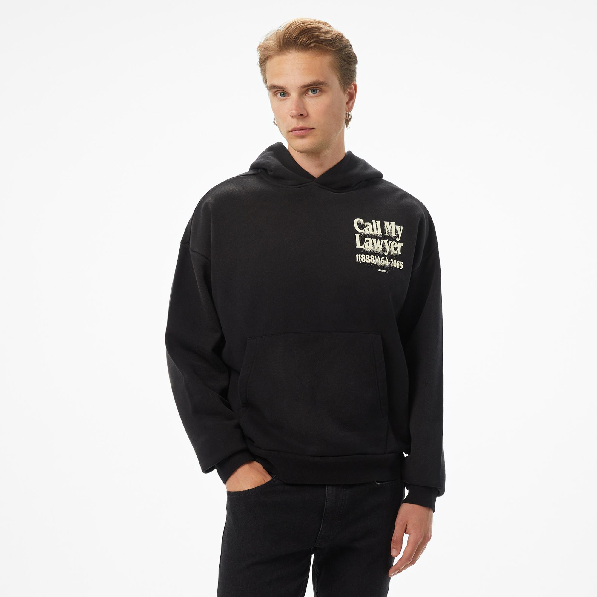 The Market 'Call My Lawyer' Erkek Siyah Sweatshirt