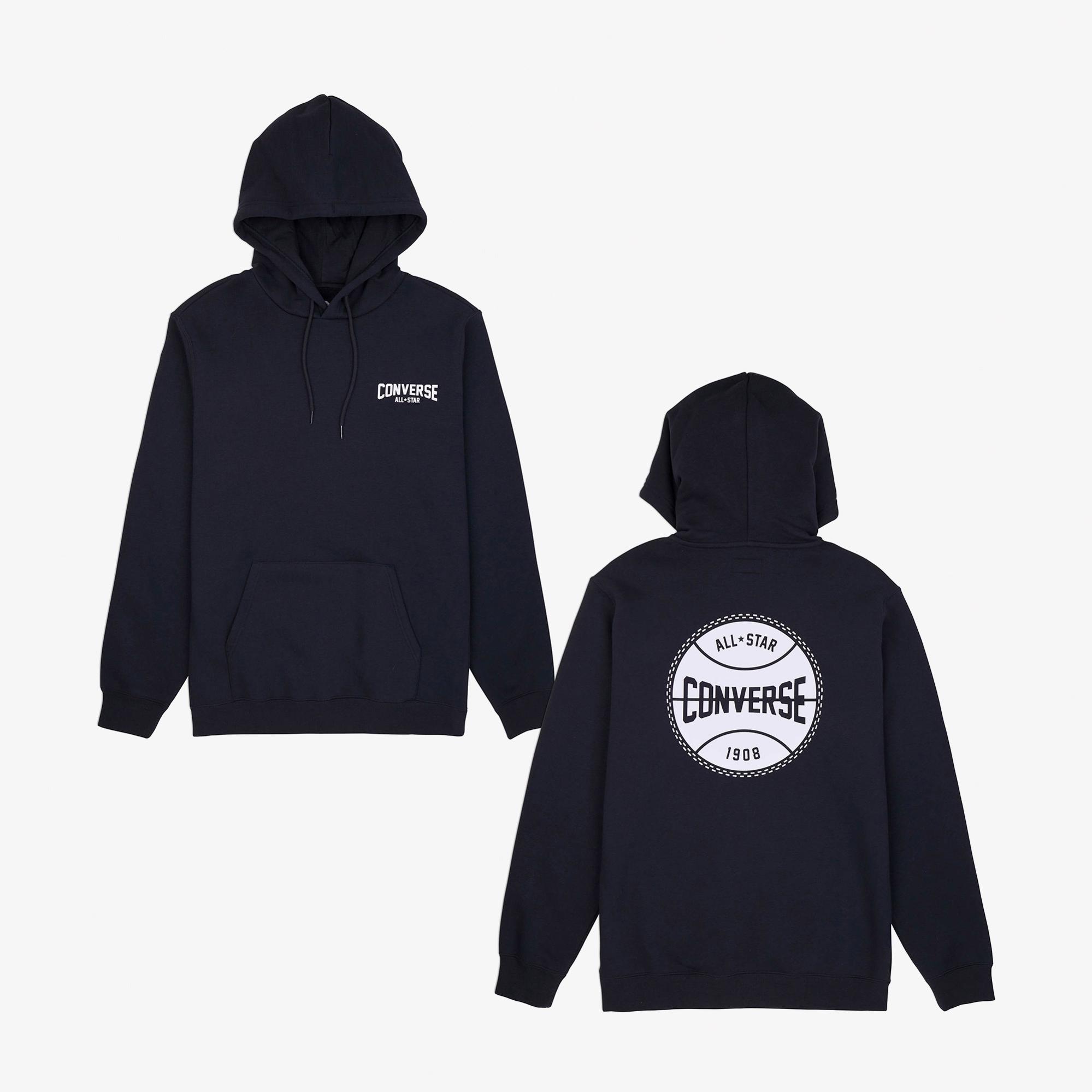 Converse Erkek Grafik Baskılı Siyah Hoodie