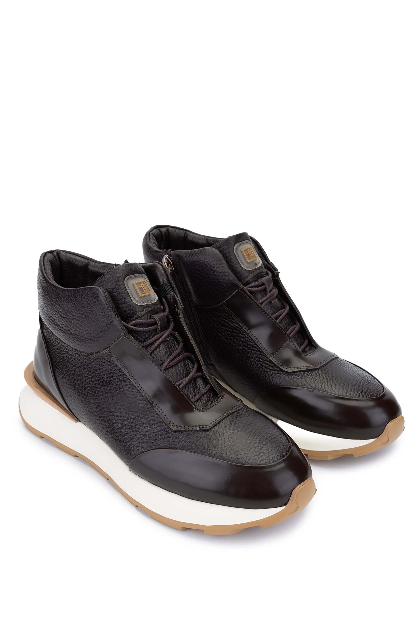 Tamer Tanca Erkek Hakiki Deri Kahverengi Bot Ayakkabı