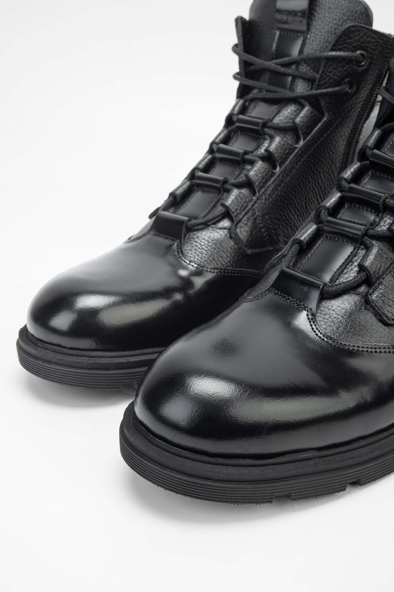 Tamer Tanca Erkek Hakiki Deri Siyah POSTAL Bot