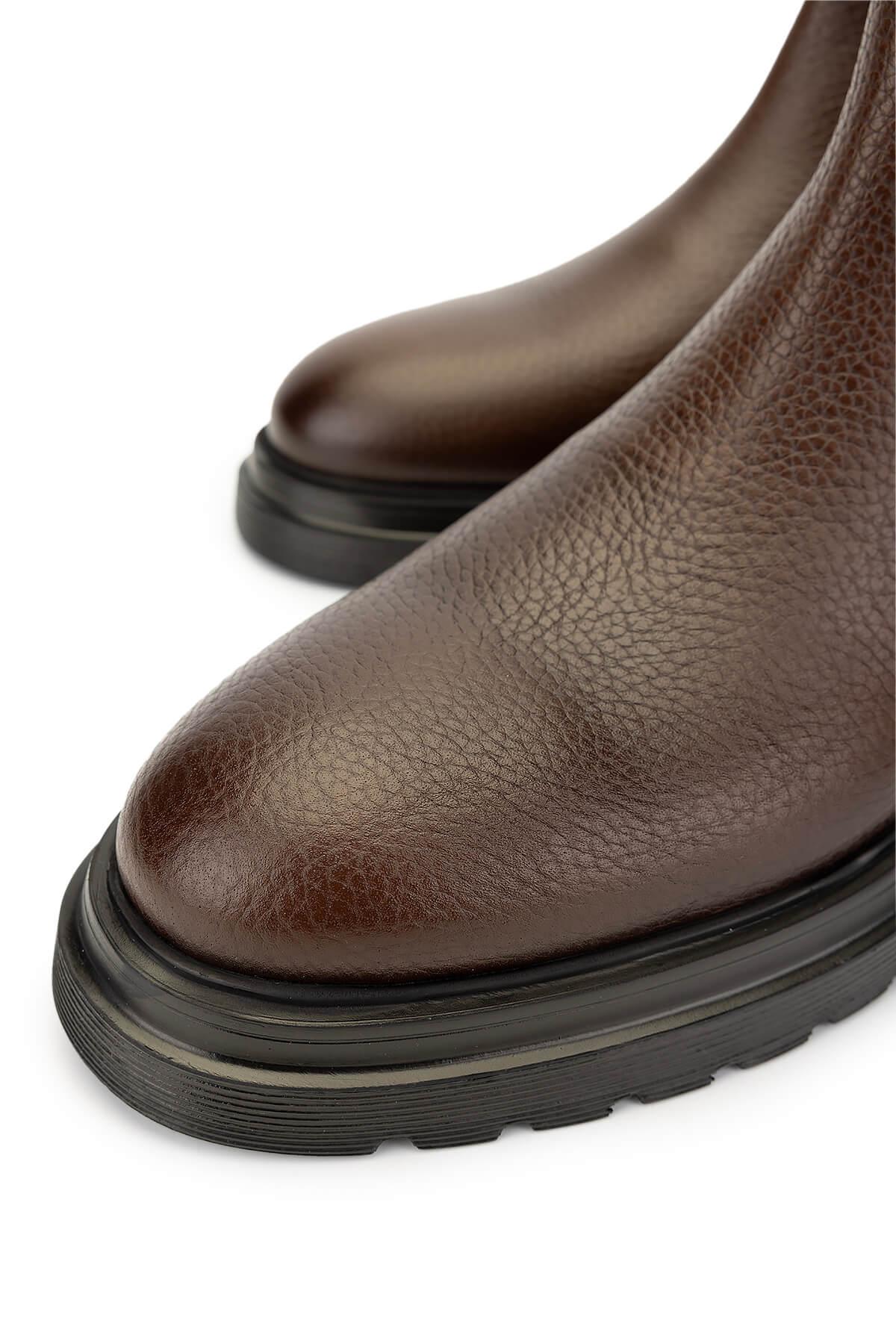 Tamer Tanca Erkek Hakiki Deri Kahverengi Bot Ayakkabı