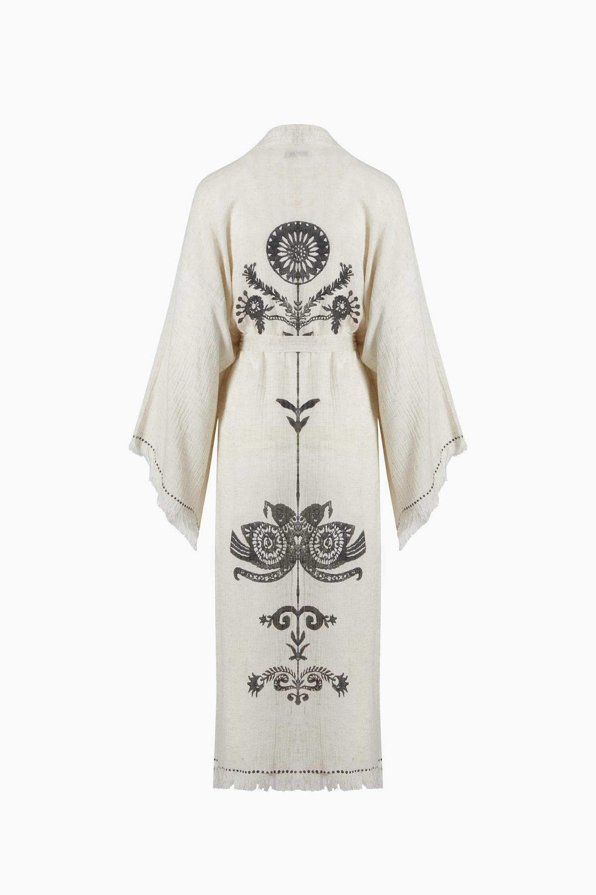 İKİKIZ Kenevir Kimono Kadın Naturel