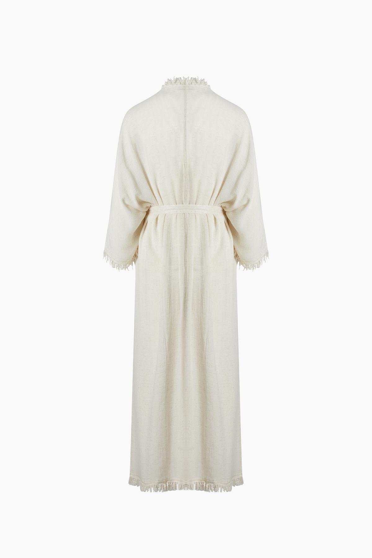 İKİKIZ Bürümcük Kimono Kadın Naturel