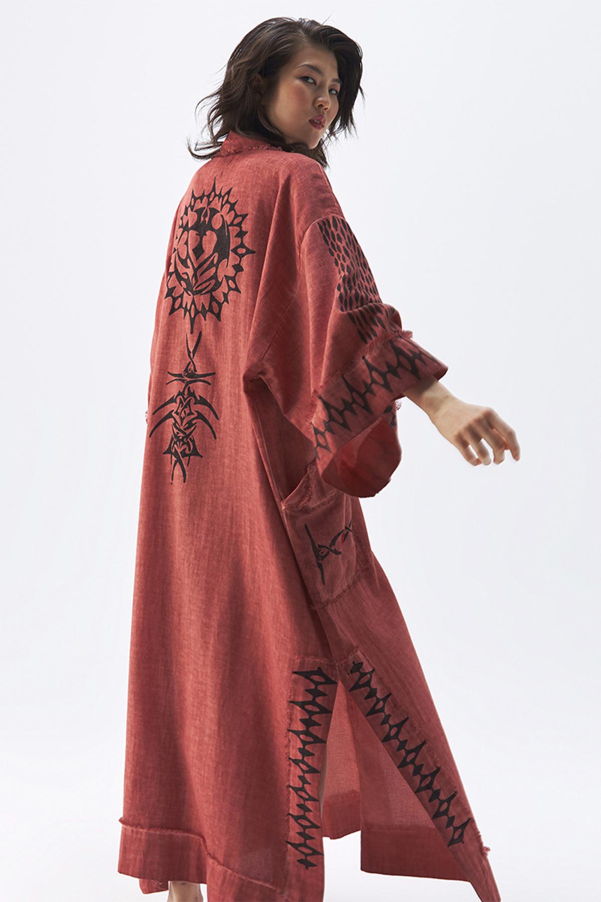 İKİKIZ Tiamat Kimono Kadın Renkli