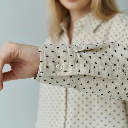 Qua Home Josef Kadın Müslin Uzun Kol Gömlek Siyah