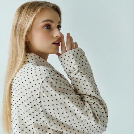 Qua Home Josef Kadın Müslin Uzun Kol Gömlek Siyah