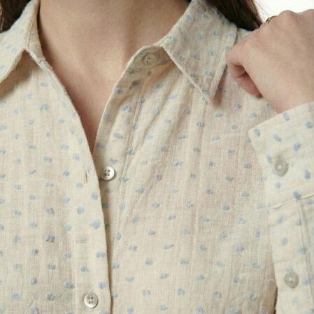 Qua Home Josef Kadın Müslin Uzun Kol Gömlek Mavi