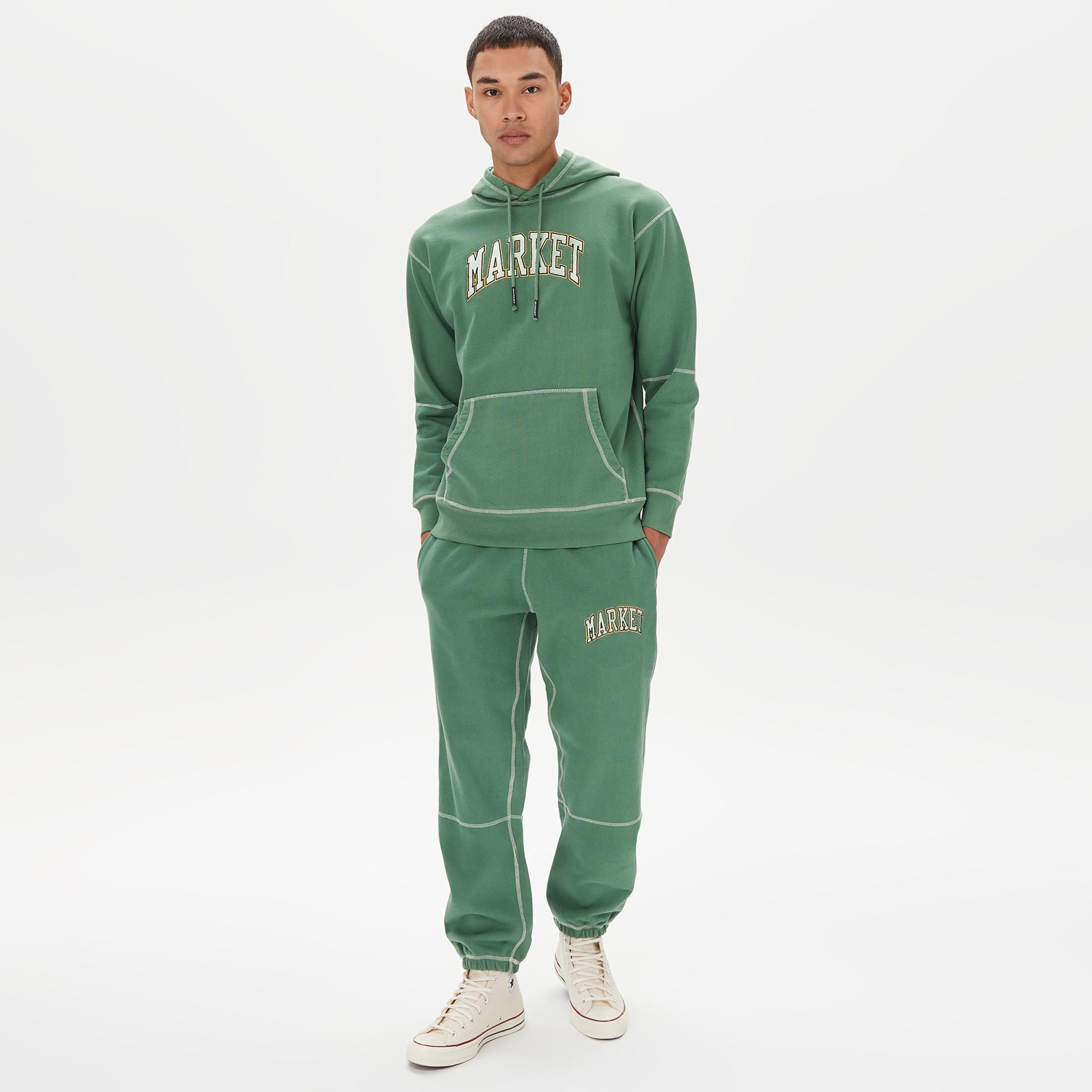 Market Triple Stitch Pullover Erkek Yeşil Hoodie