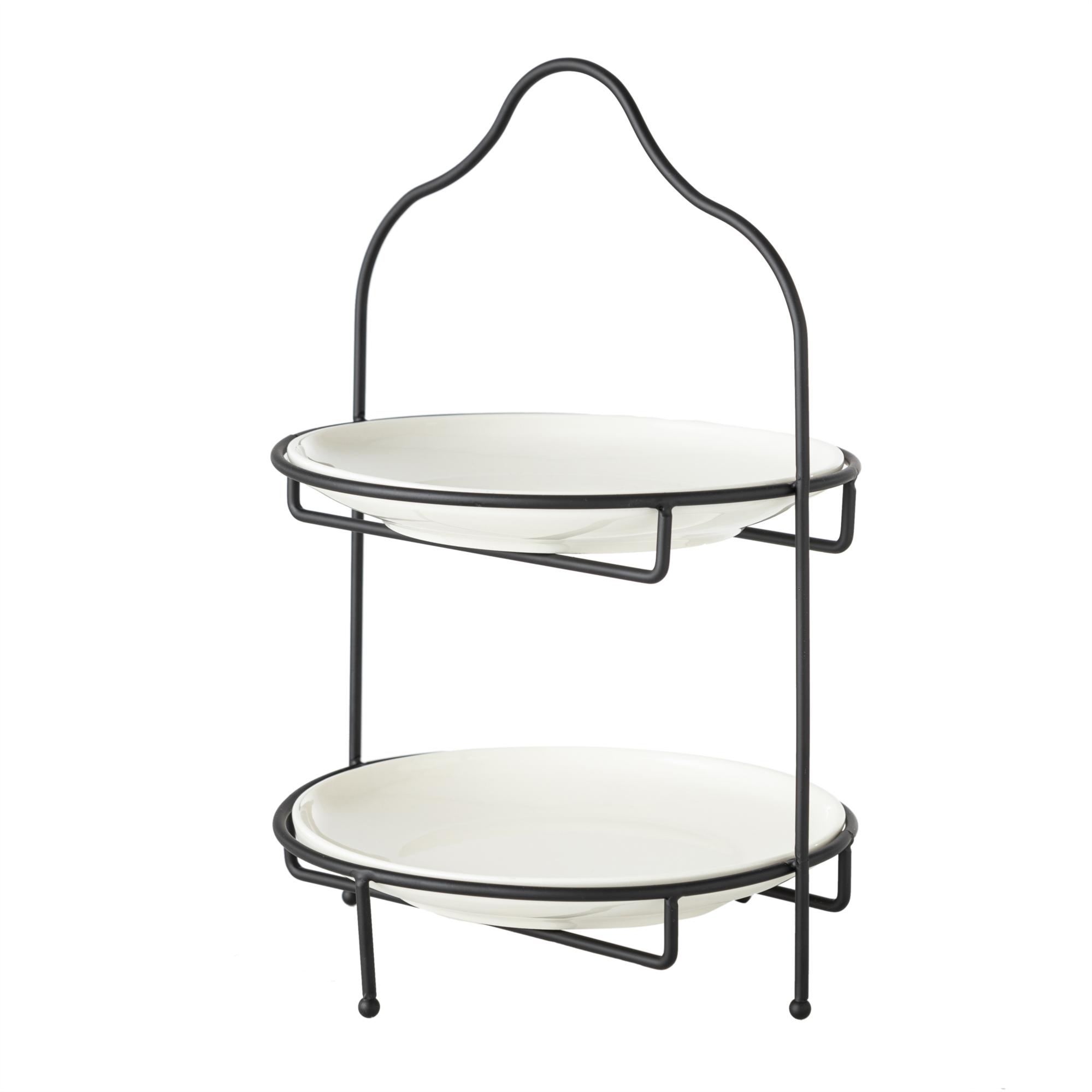 GURME İKİ KATLI SUNUM 22CM - SİYAH