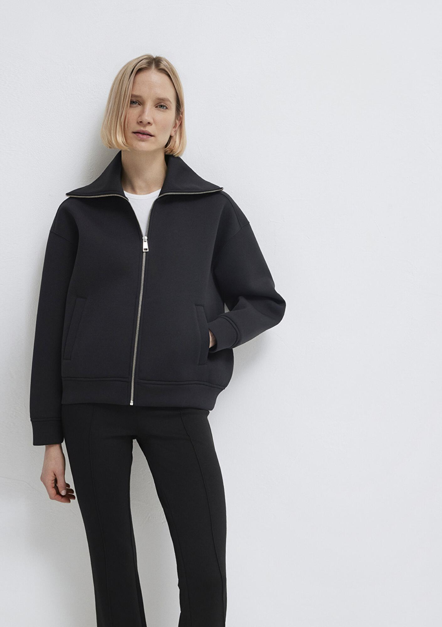 Mavi Sporty Lux Fermuarlı Siyah Sweatshirt 1S10295-900