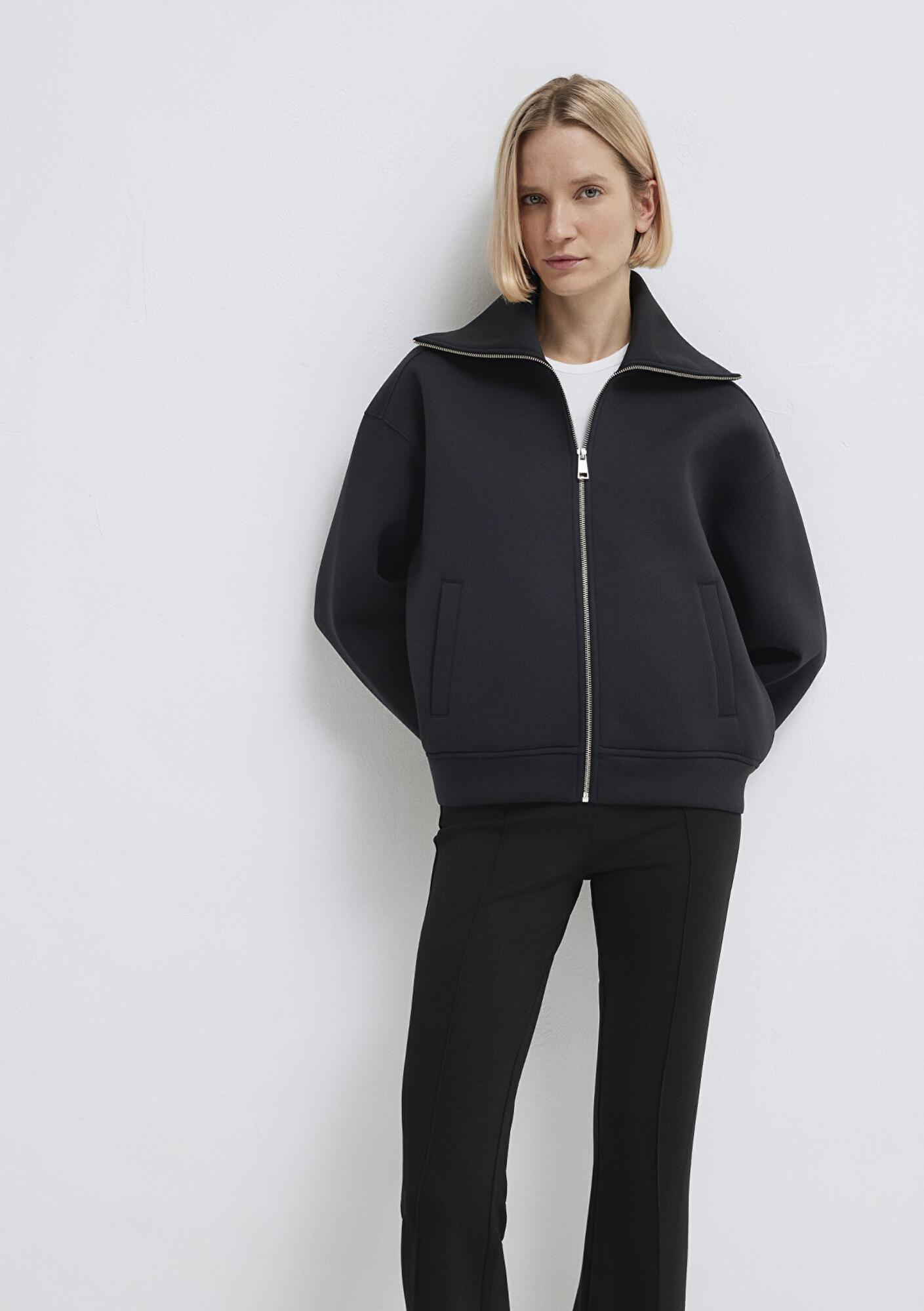Mavi Sporty Lux Fermuarlı Siyah Sweatshirt 1S10295-900