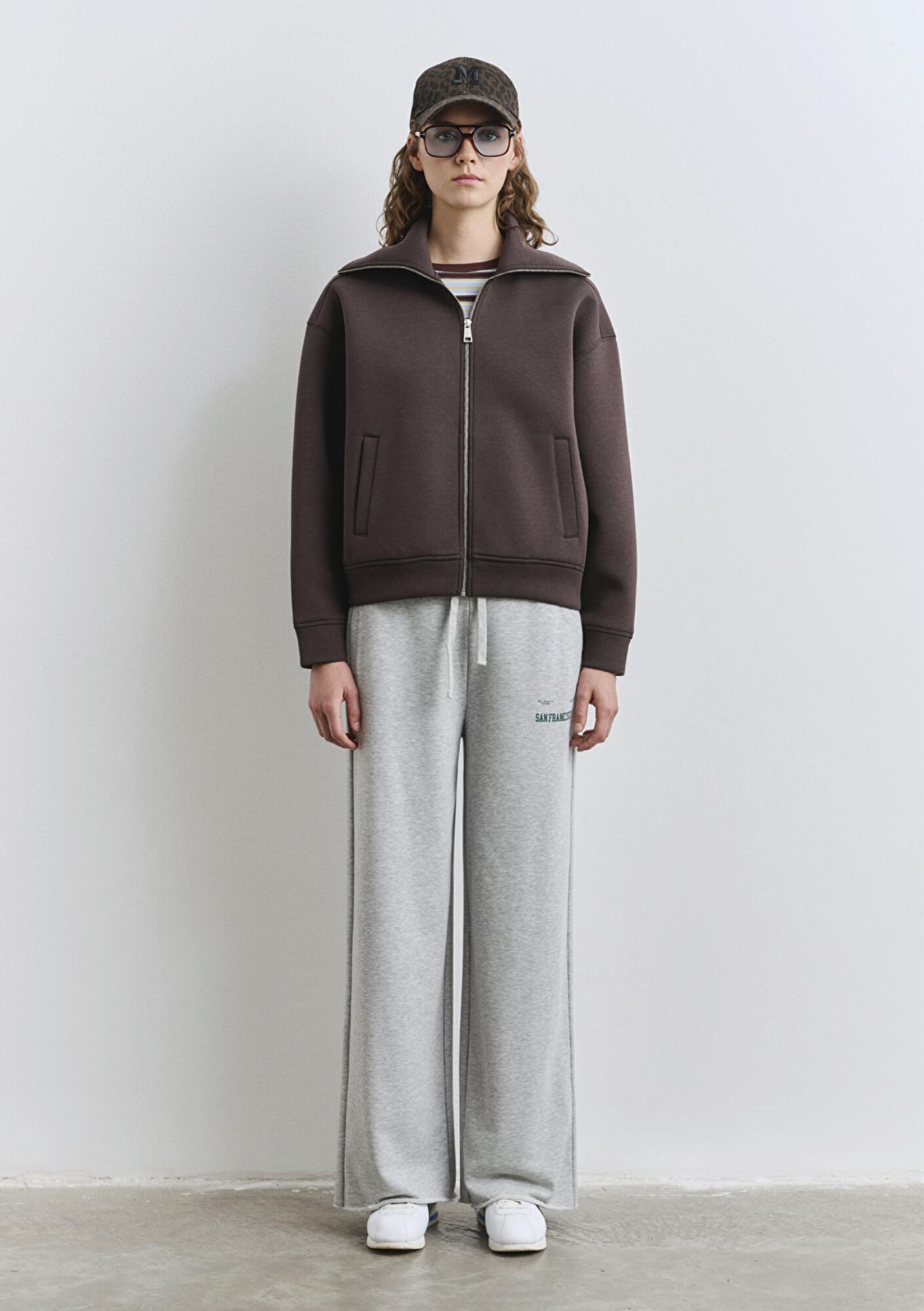 Mavi Sporty Lux Fermuarlı Kahverengi Sweatshirt 1S10295-70236