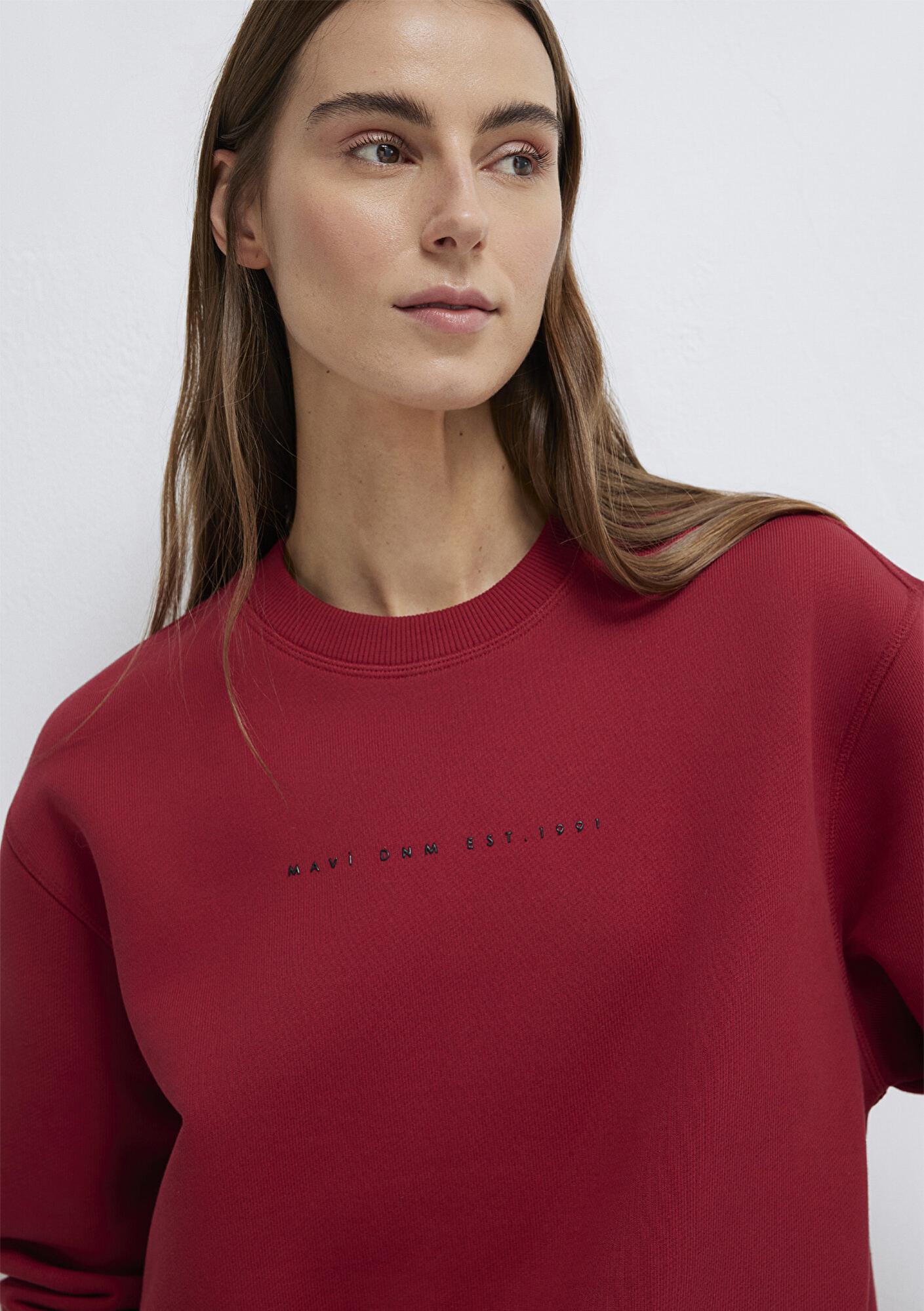 Mavi Mavi Denim Baskılı Kırmızı Sweatshirt 1S10525-70424