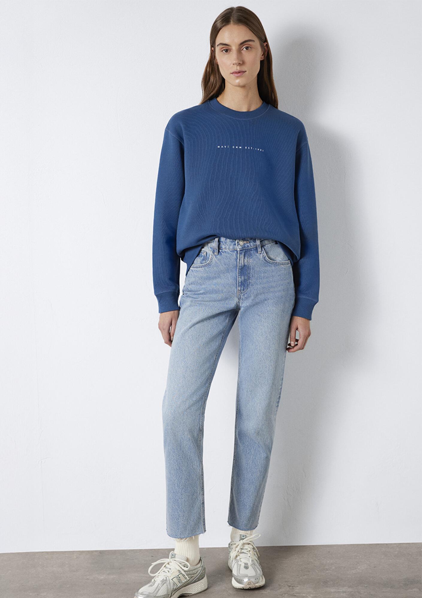 Mavi Mavi Denim Baskılı Mavi Sweatshirt 1S10525-70760