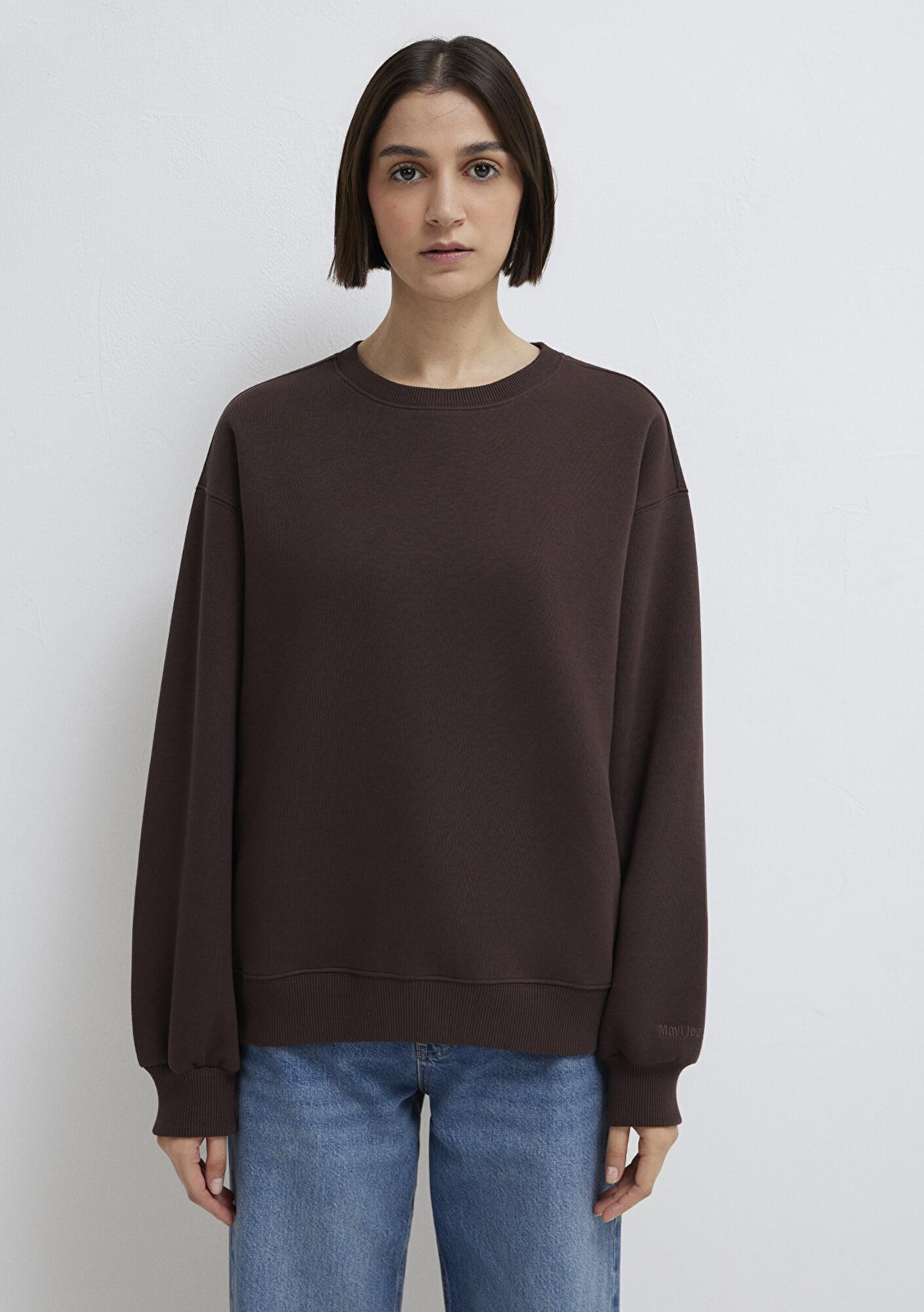 Mavi Bisiklet Yaka Kahverengi Sweatshirt 1610198-70240
