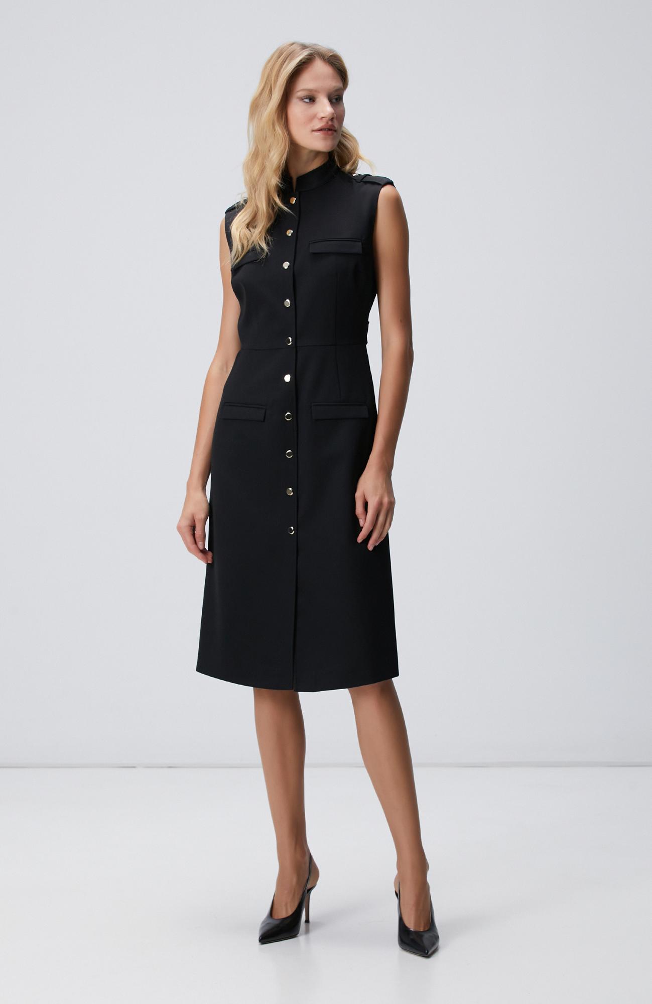 Network Kadın Siyah Yün Karışımlı Elbise