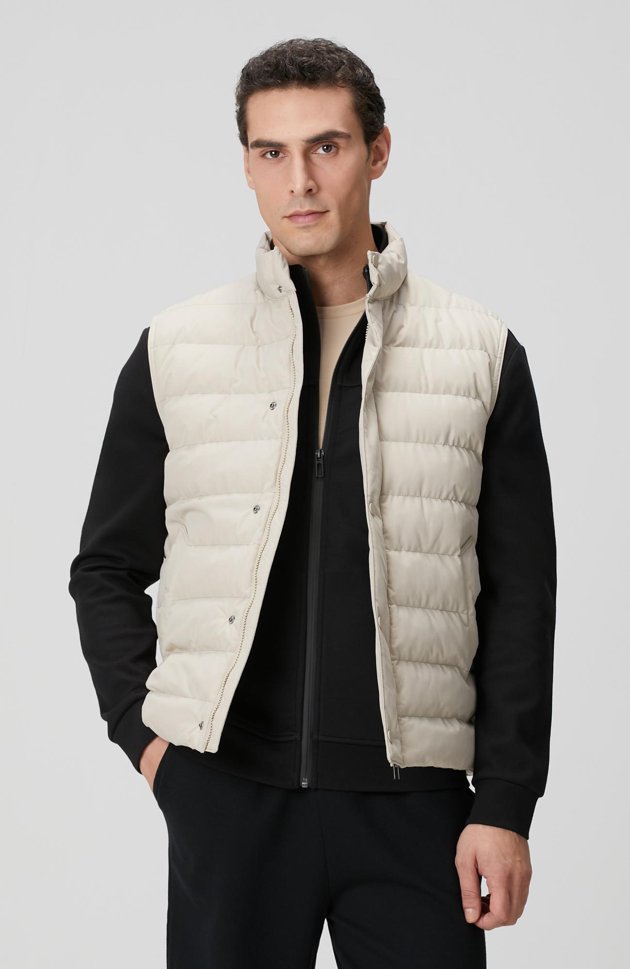 Network Erkek Bej Ray Kapitoneli Casual Yelek