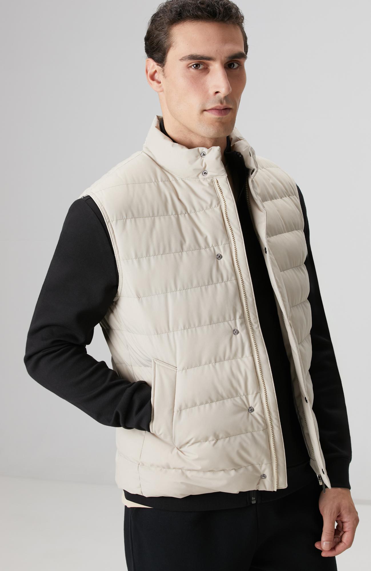 Network Erkek Bej Ray Kapitoneli Casual Yelek