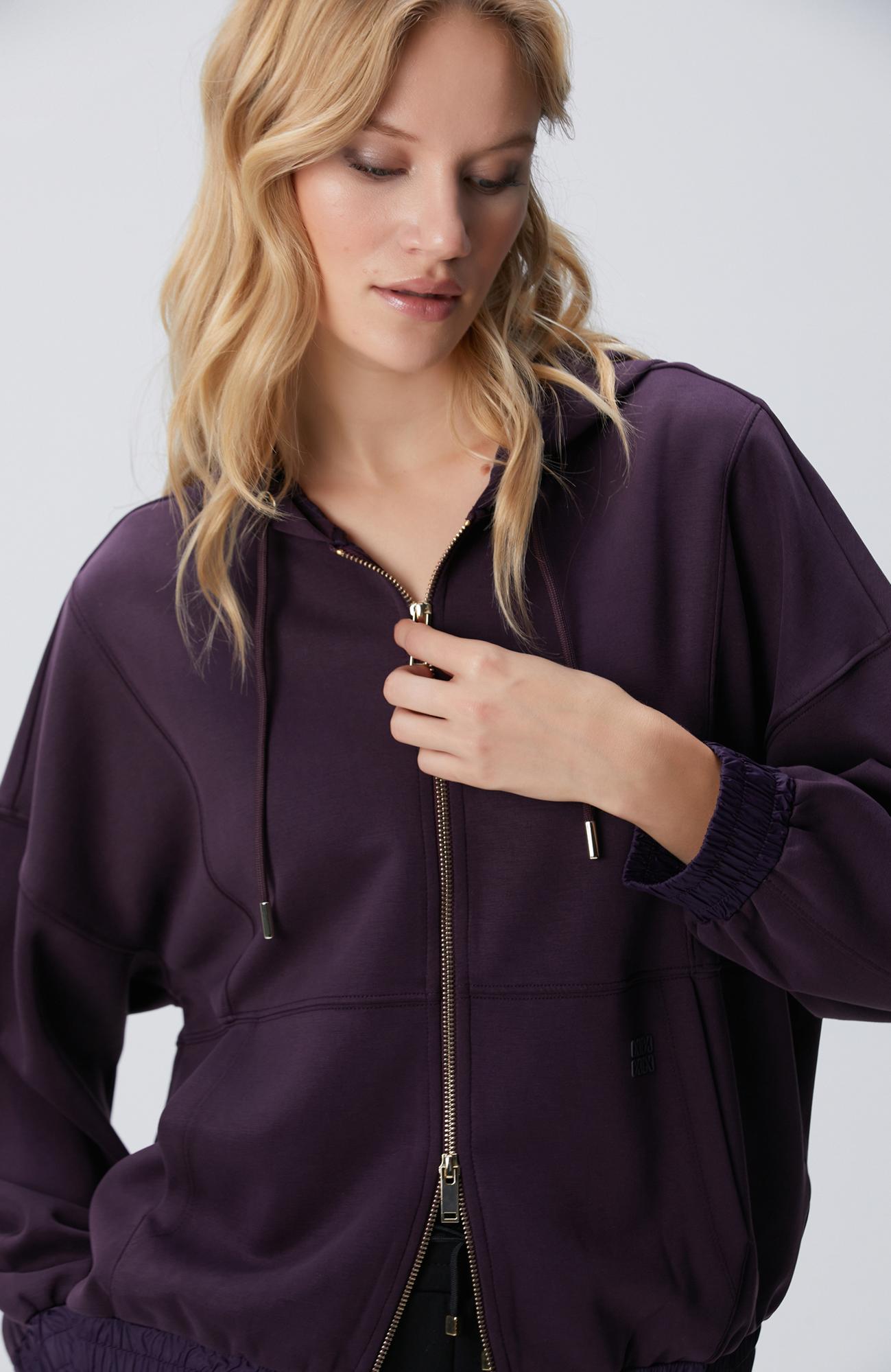 Network Kadın Mor Modal Karışımlı Sweatshirt