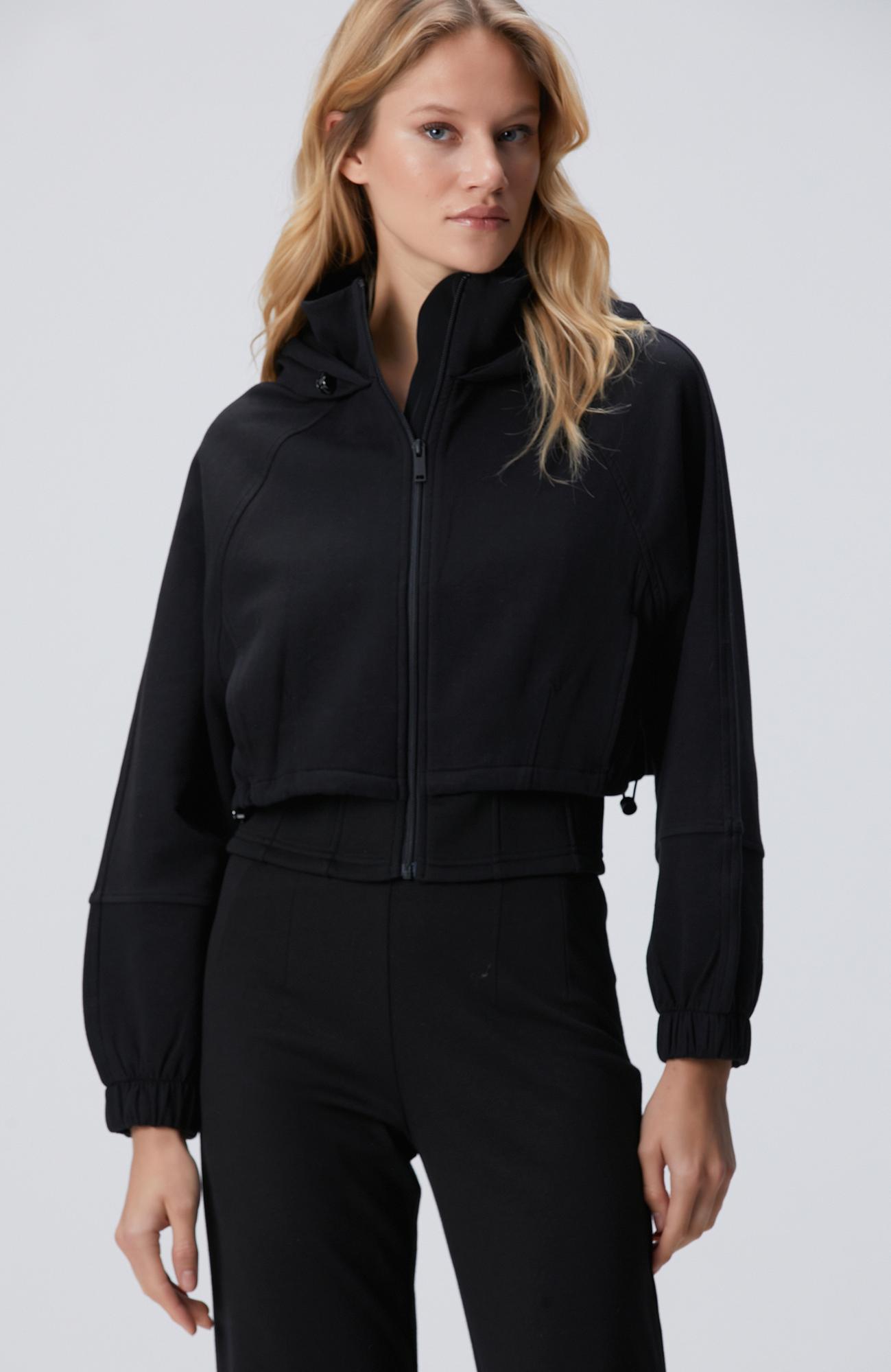 Network Kadın N-Tech Siyah Crop Sweatshirt