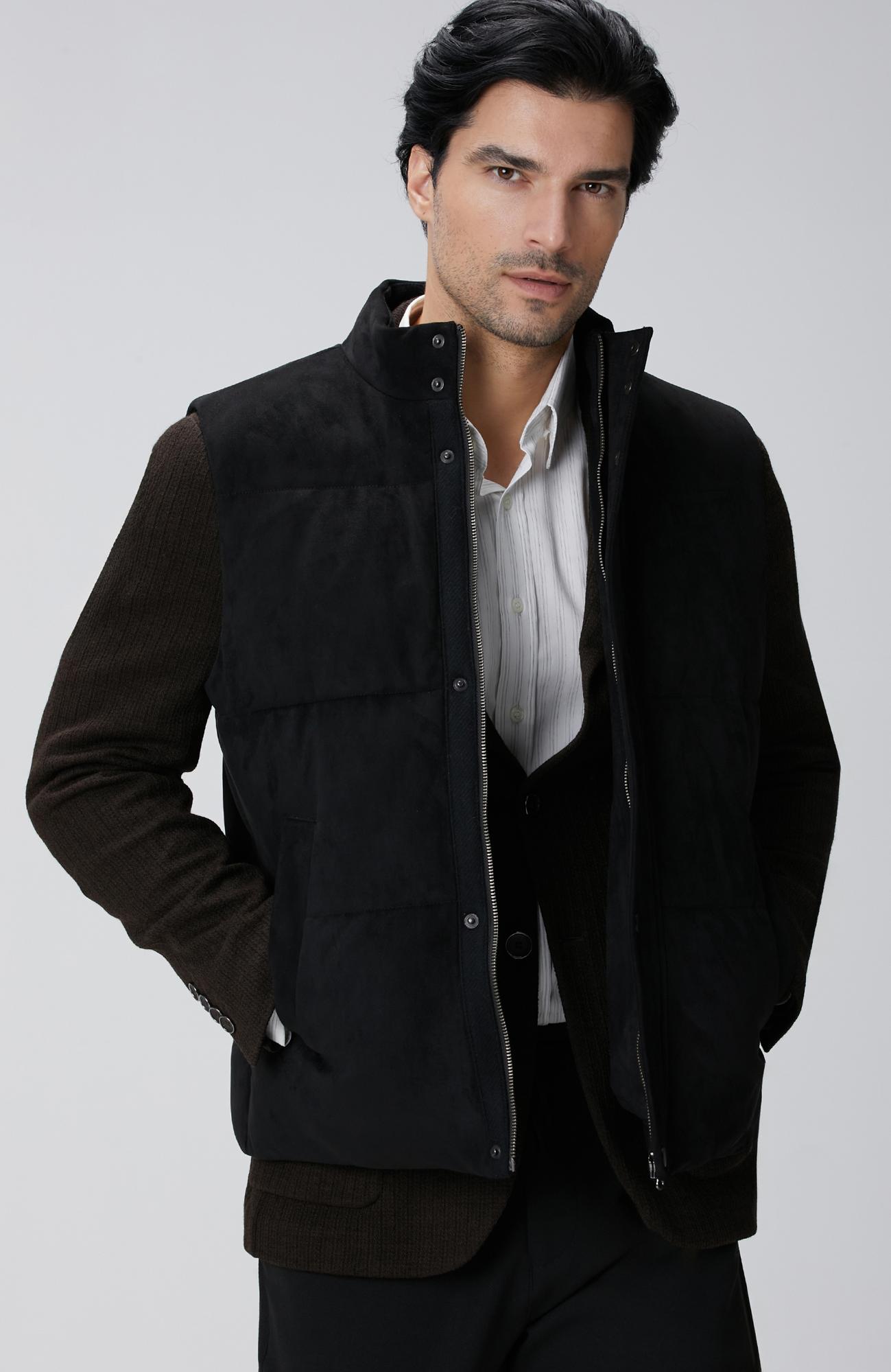 Network Erkek Siyah Kapitoneli Casual Yelek