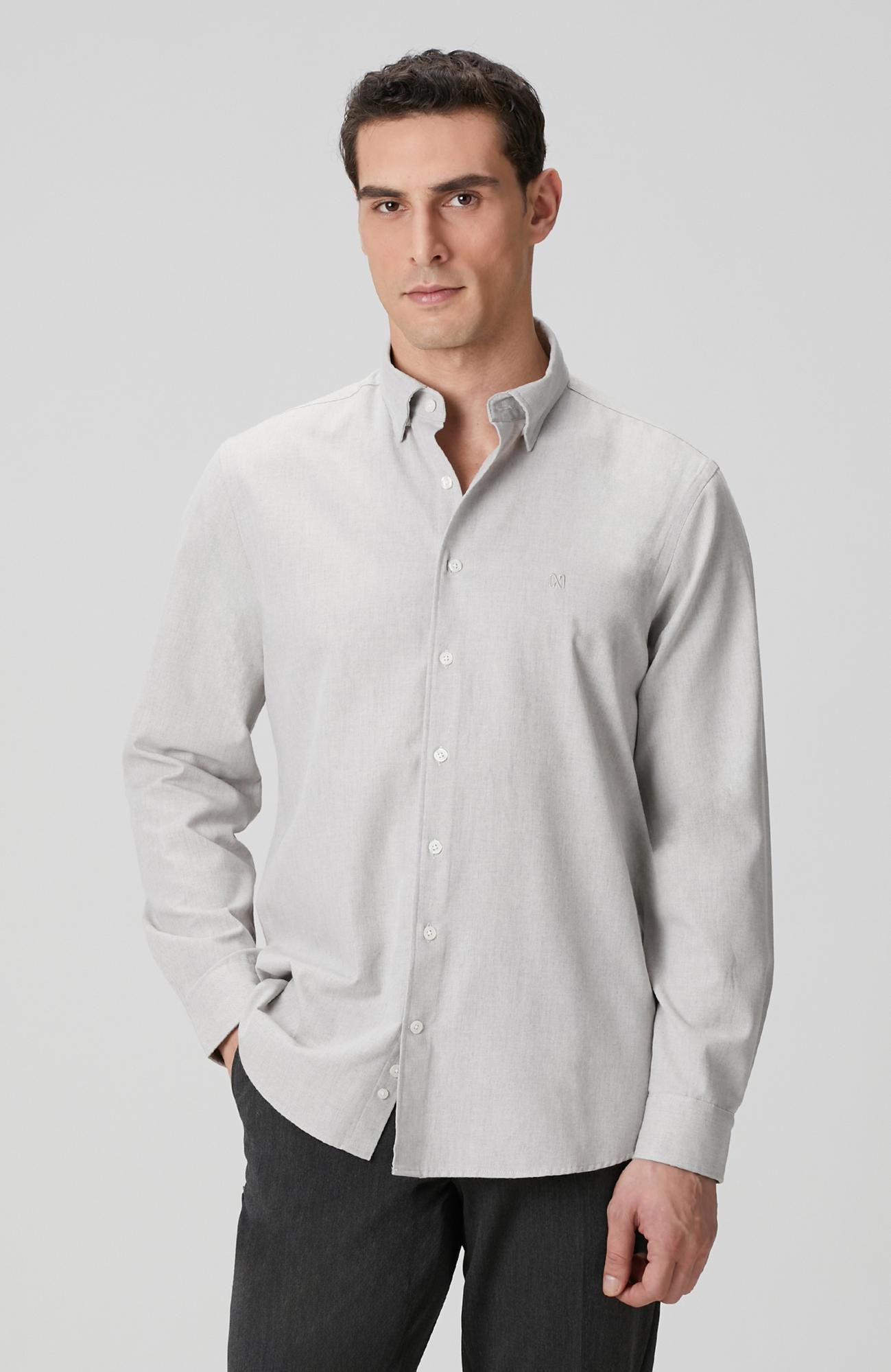 Network Erkek Taş Flanel Cotton Gömlek