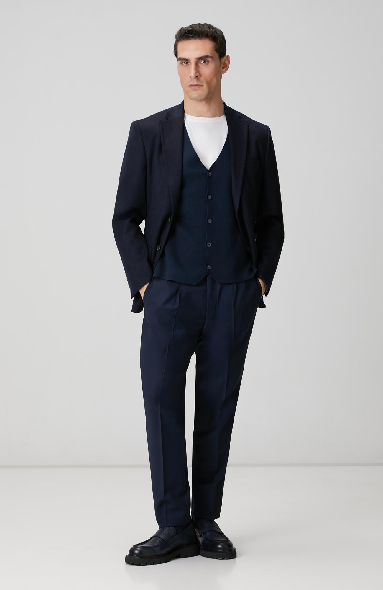 Network Erkek Lacivert Triko Yelek