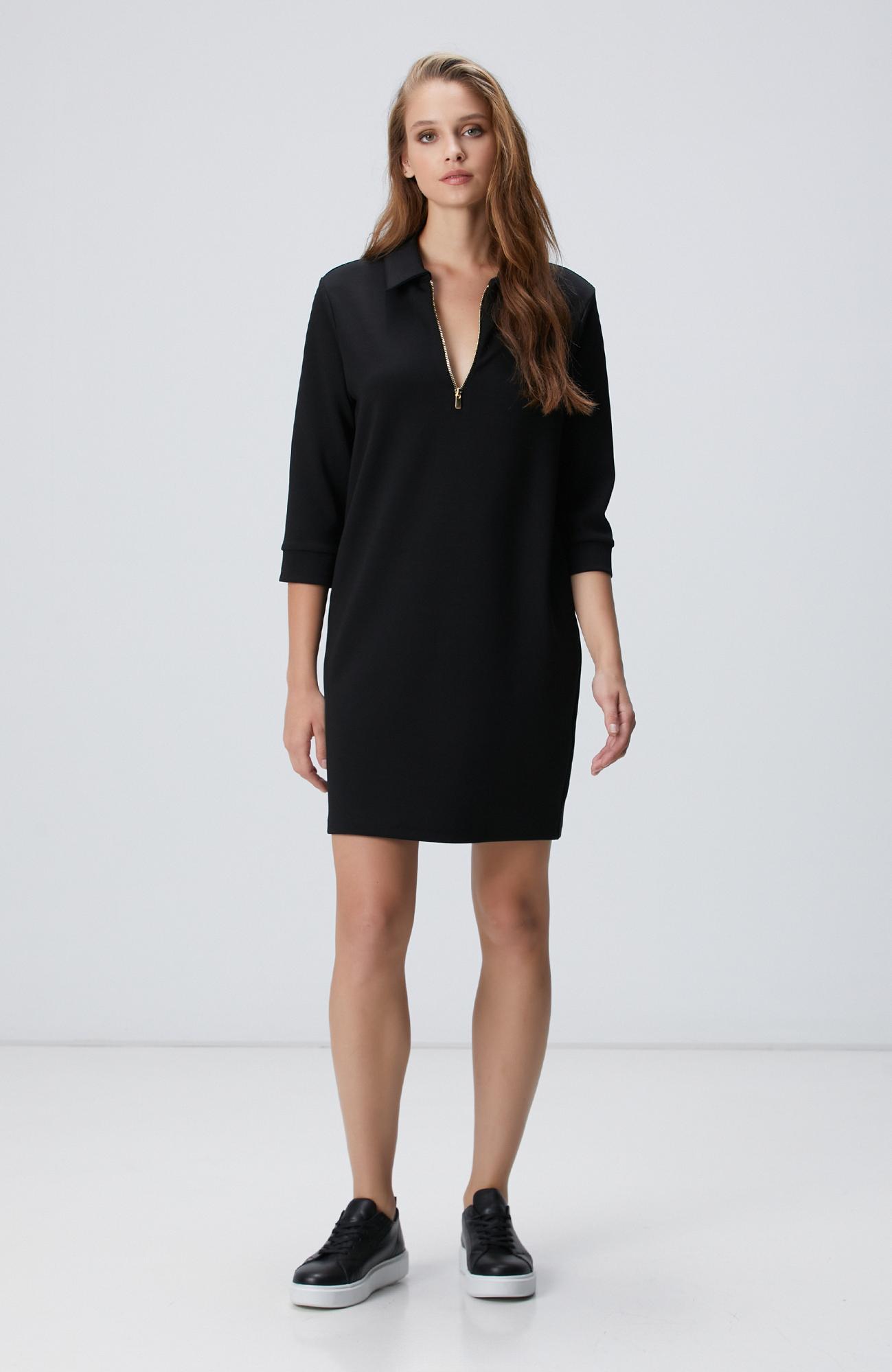 Network Kadın Siyah Polo Örme Elbise