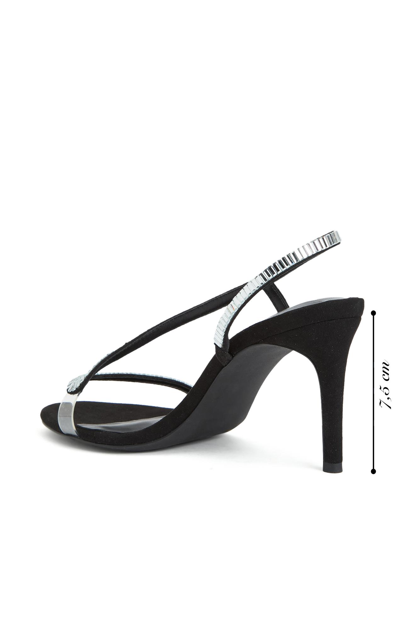 Divarese Kadın Siyah Taşlı Topuklu Sandalet