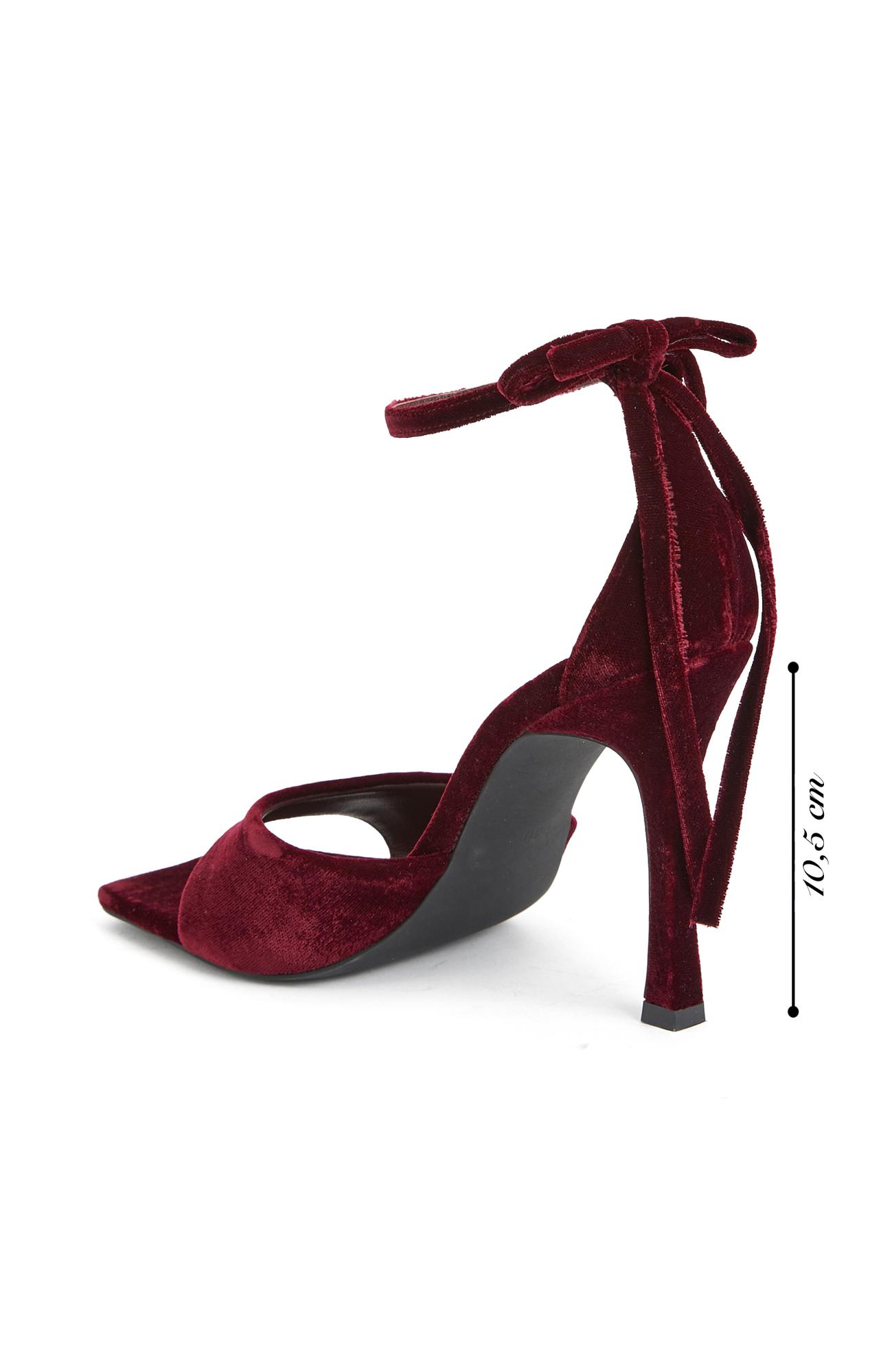 Divarese Kadın Bordo Bantlı Topuklu Sandalet