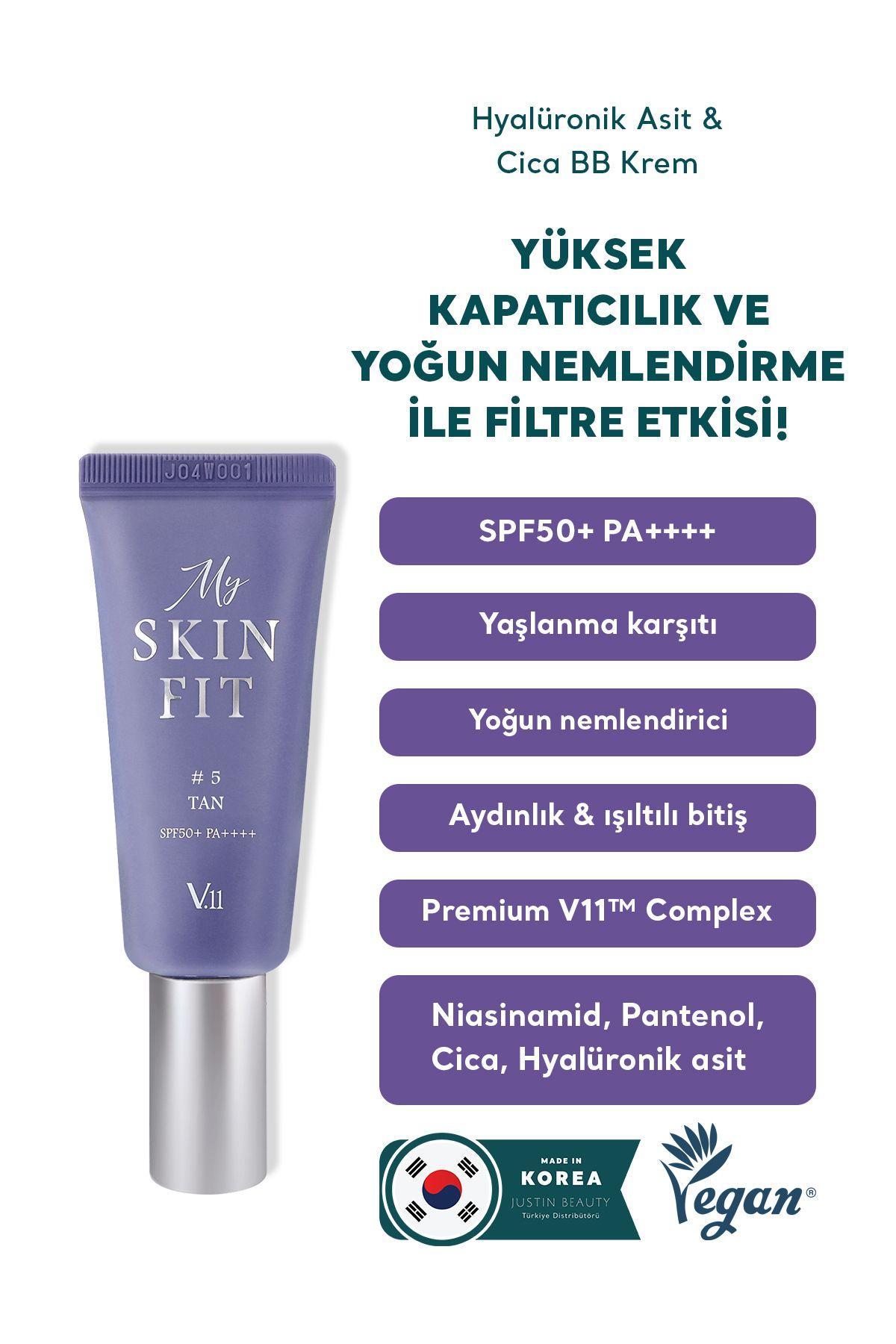 Village 11 Factory My Skin Fit BB Cream SPF 50+ PA++++ #5 Tan 20ml - Hyalüronik Asit & Cica BB Krem