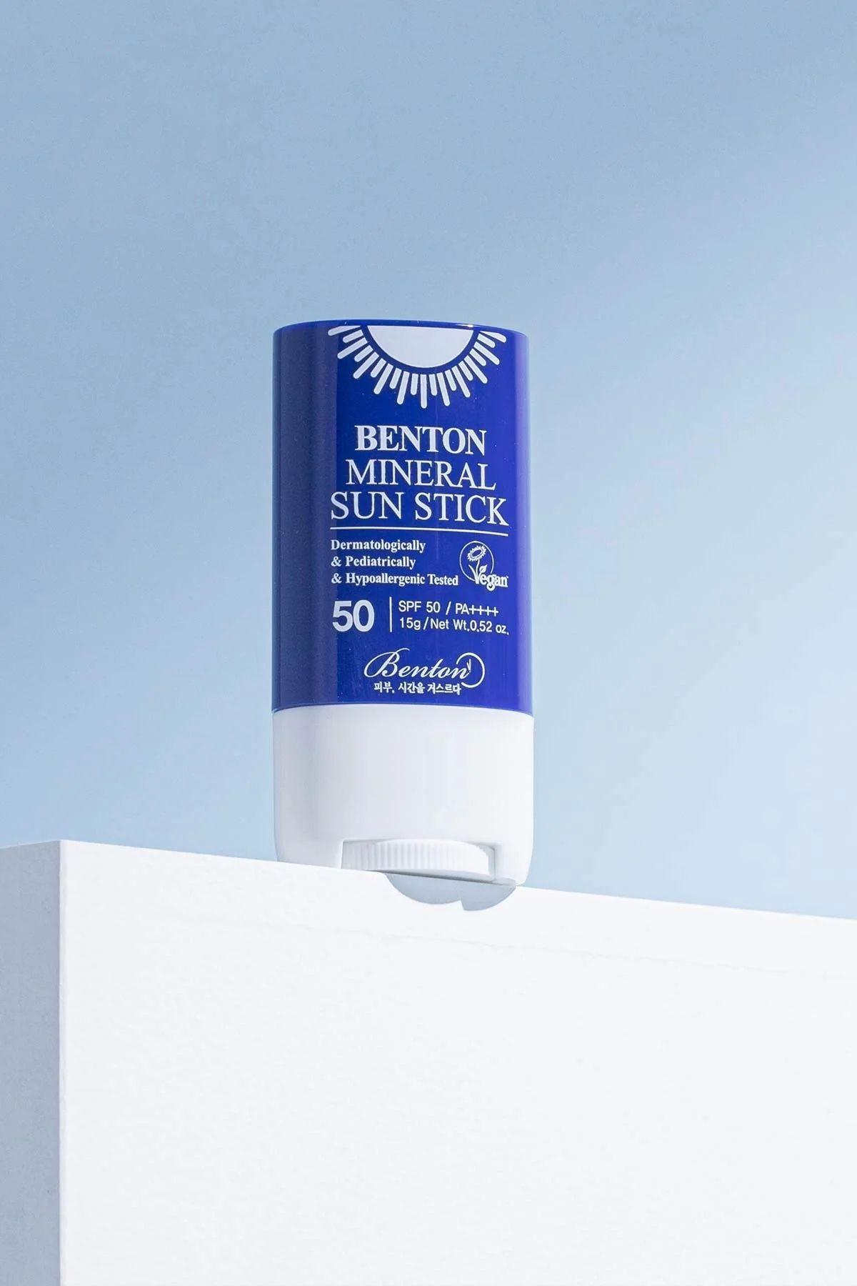 Benton Mineral Sun Stick SPF50 PA++++ 15g - %100 Fiziksel Vegan Stick Güneş Koruyucu Hafif & İz Bırakmayan Formül Yüksek Koruma