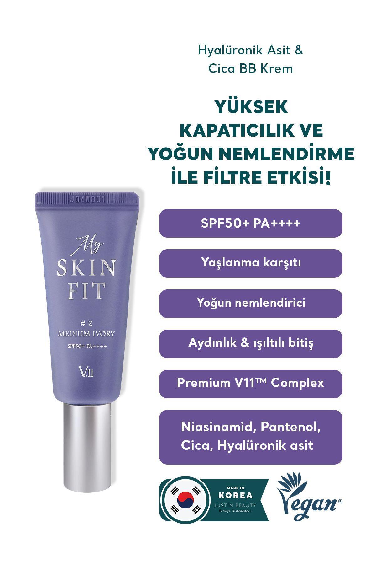 Village 11 Factory My Skin Fit BB Cream SPF 50+ PA++++ #2 Medium Ivory 20ml - Hyalüronik Asit & Cica BB Krem