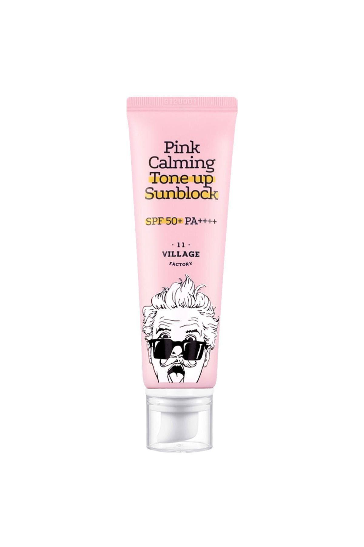 Village 11 Factory Pink Calming Tone Up Sun Block SPF50+ PA++++ 50ml - Güneş Koruyucu & Makyaj Bazı