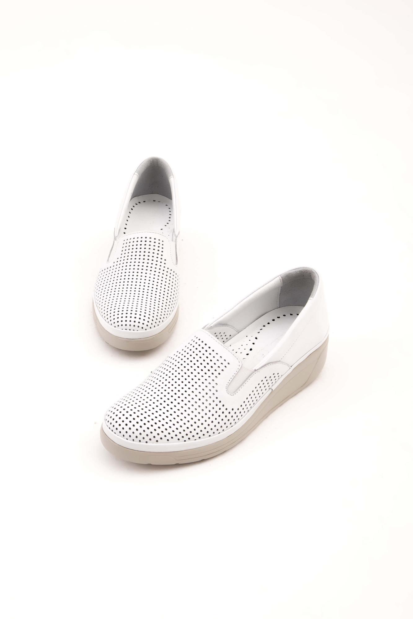 Tamer Tanca Kadın Hakiki Deri Beyaz Comfort Ayakkabı