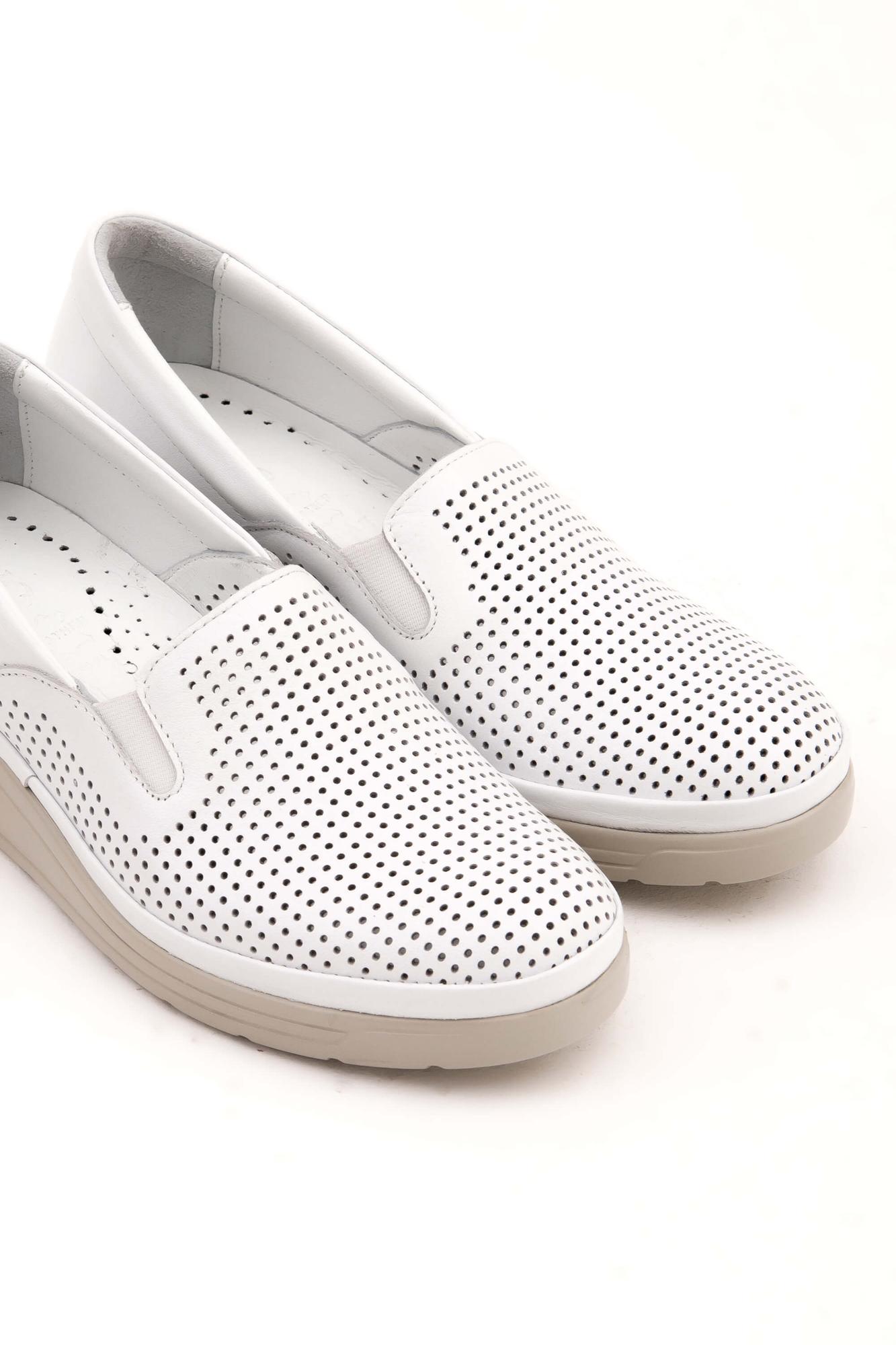 Tamer Tanca Kadın Hakiki Deri Beyaz Comfort Ayakkabı