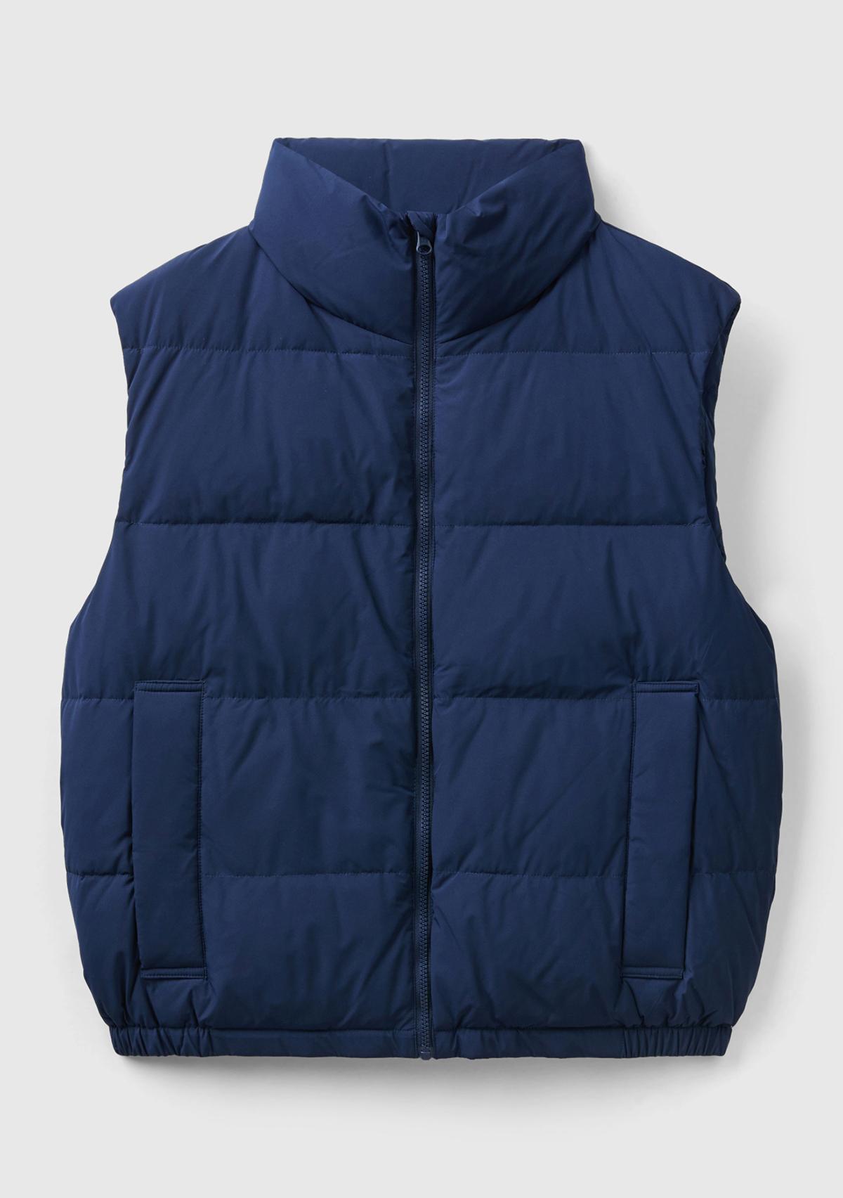 Erkek Lacivert Kaz Tüyü Dolgulu Yelek