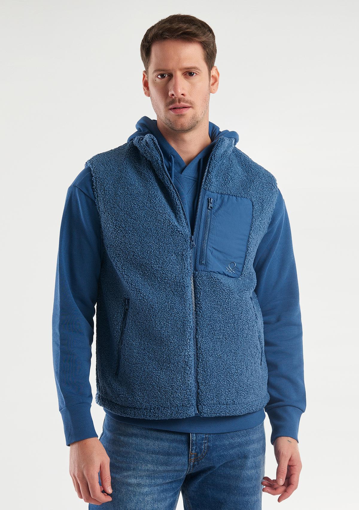 Erkek Denim Teddy Yelek