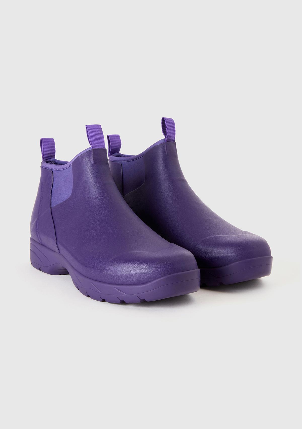 Unisex Mor Suni Deri Yarım Bot