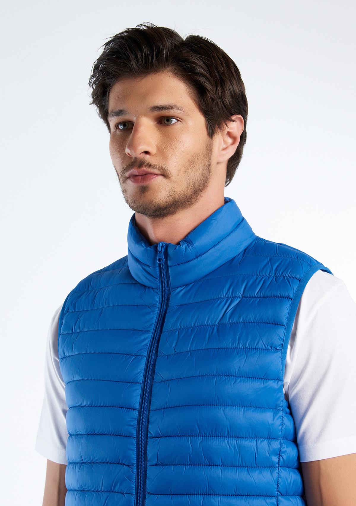 Erkek Koyu Mavi Eco-Recyle Dolgulu Pufa Yelek