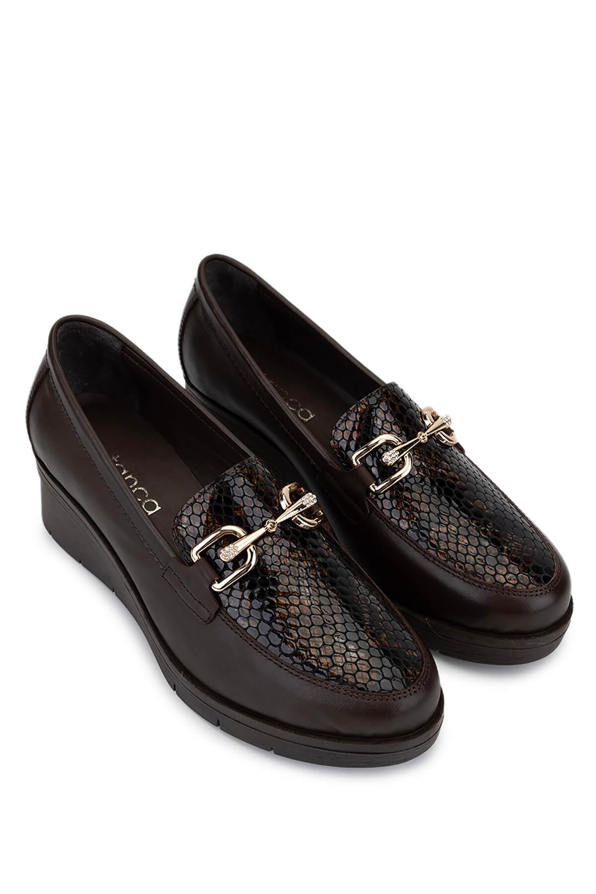 Tamer Tanca Kadın Hakiki Deri Kahverengi Comfort Ayakkabı