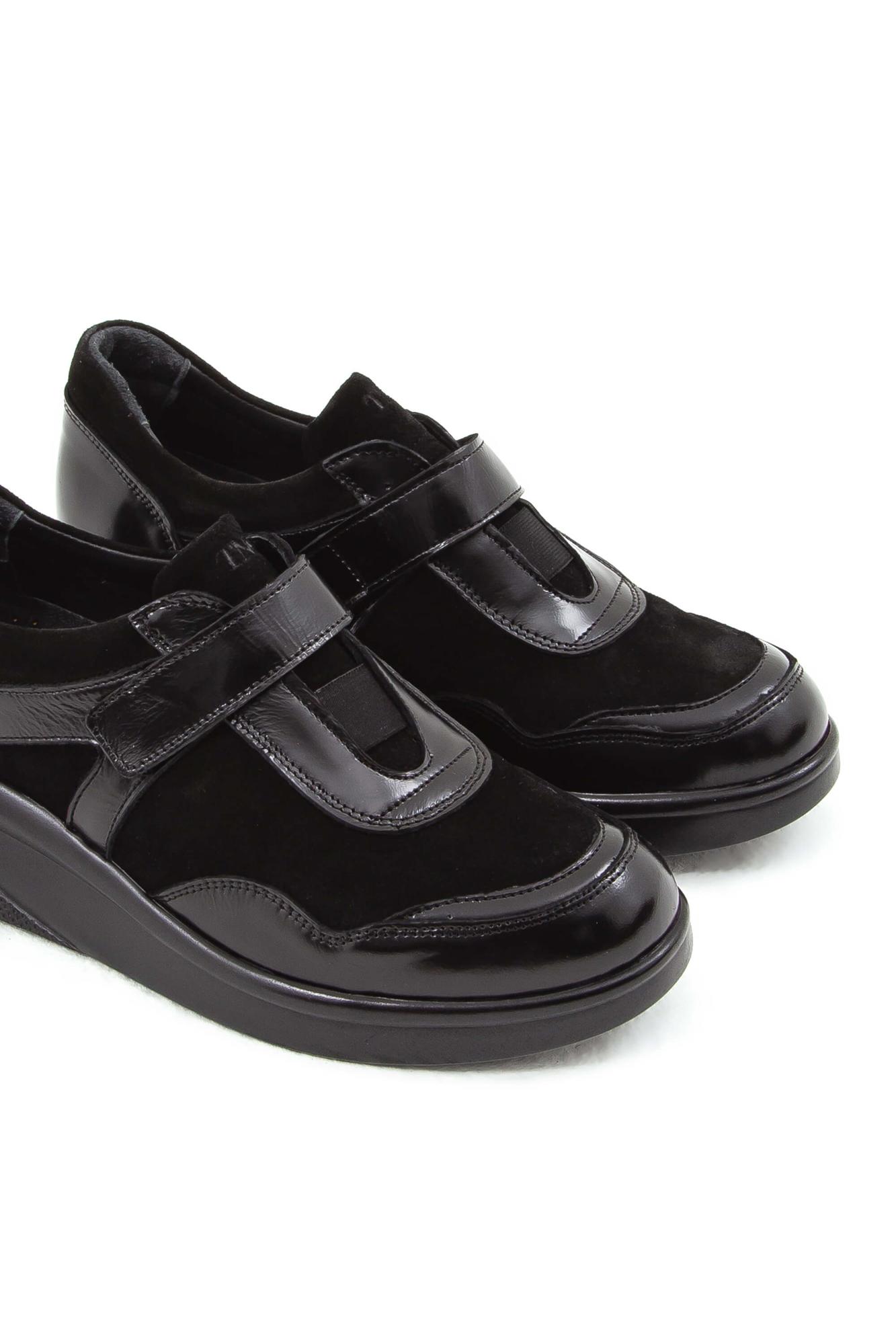 Tamer Tanca Kadın Hakiki Deri Siyah Comfort Ayakkabı