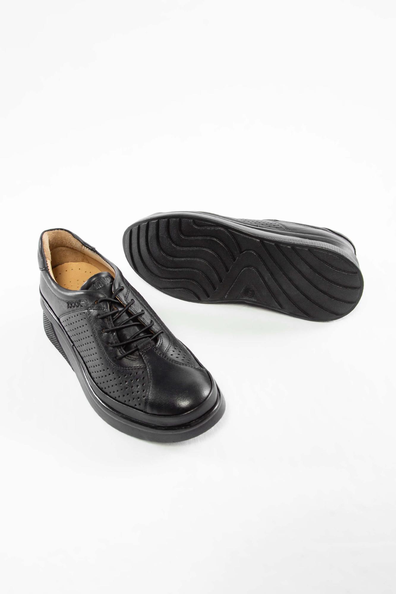 Tamer Tanca Kadın Hakiki Deri Siyah Deri Comfort Ayakkabı