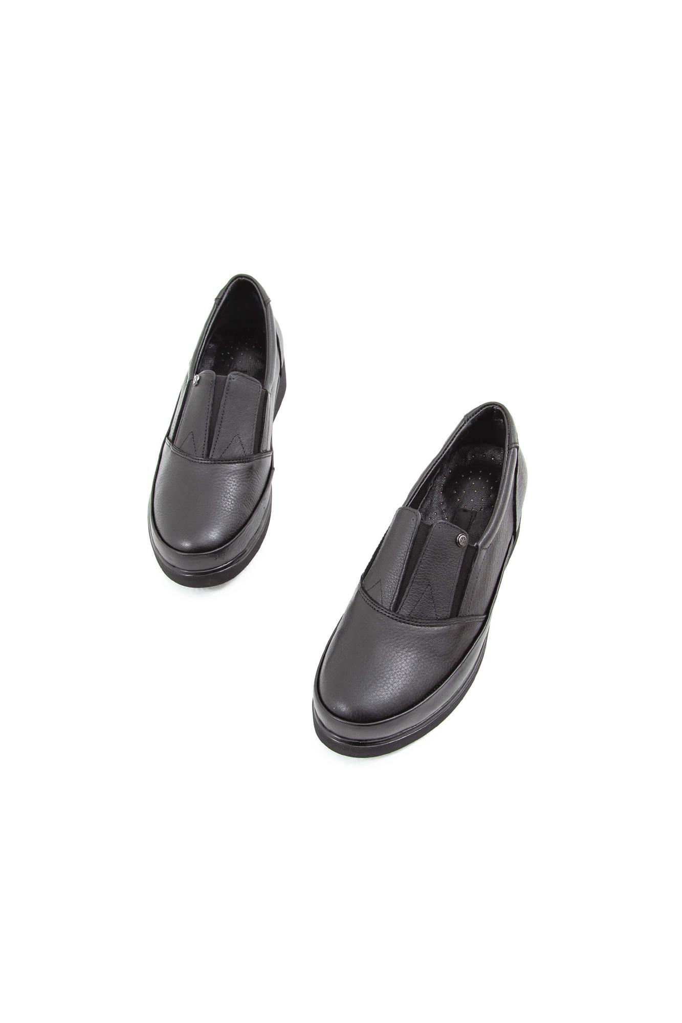 Tamer Tanca Kadın Hakiki Deri Siyah Comfort Ayakkabı