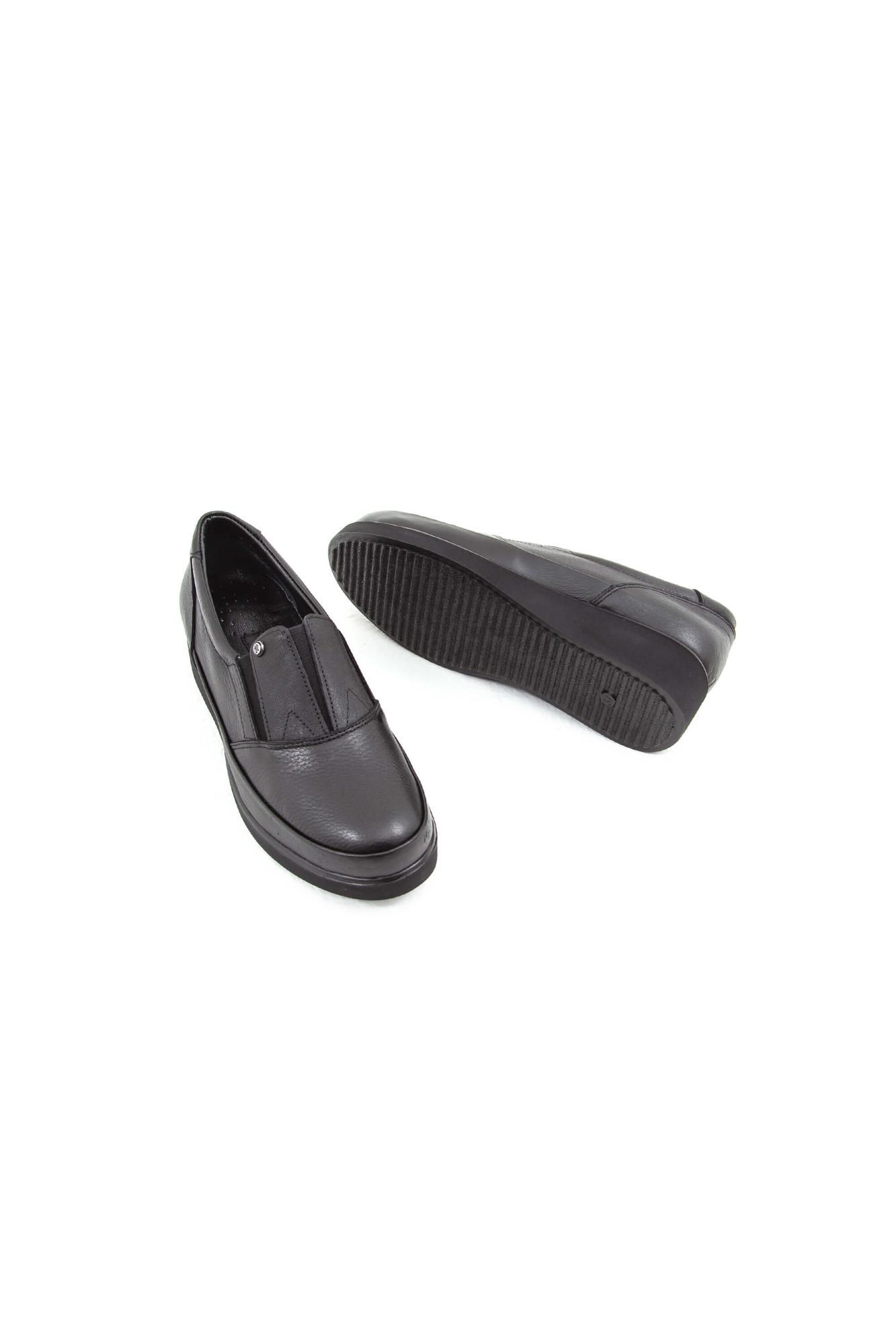 Tamer Tanca Kadın Hakiki Deri Siyah Comfort Ayakkabı