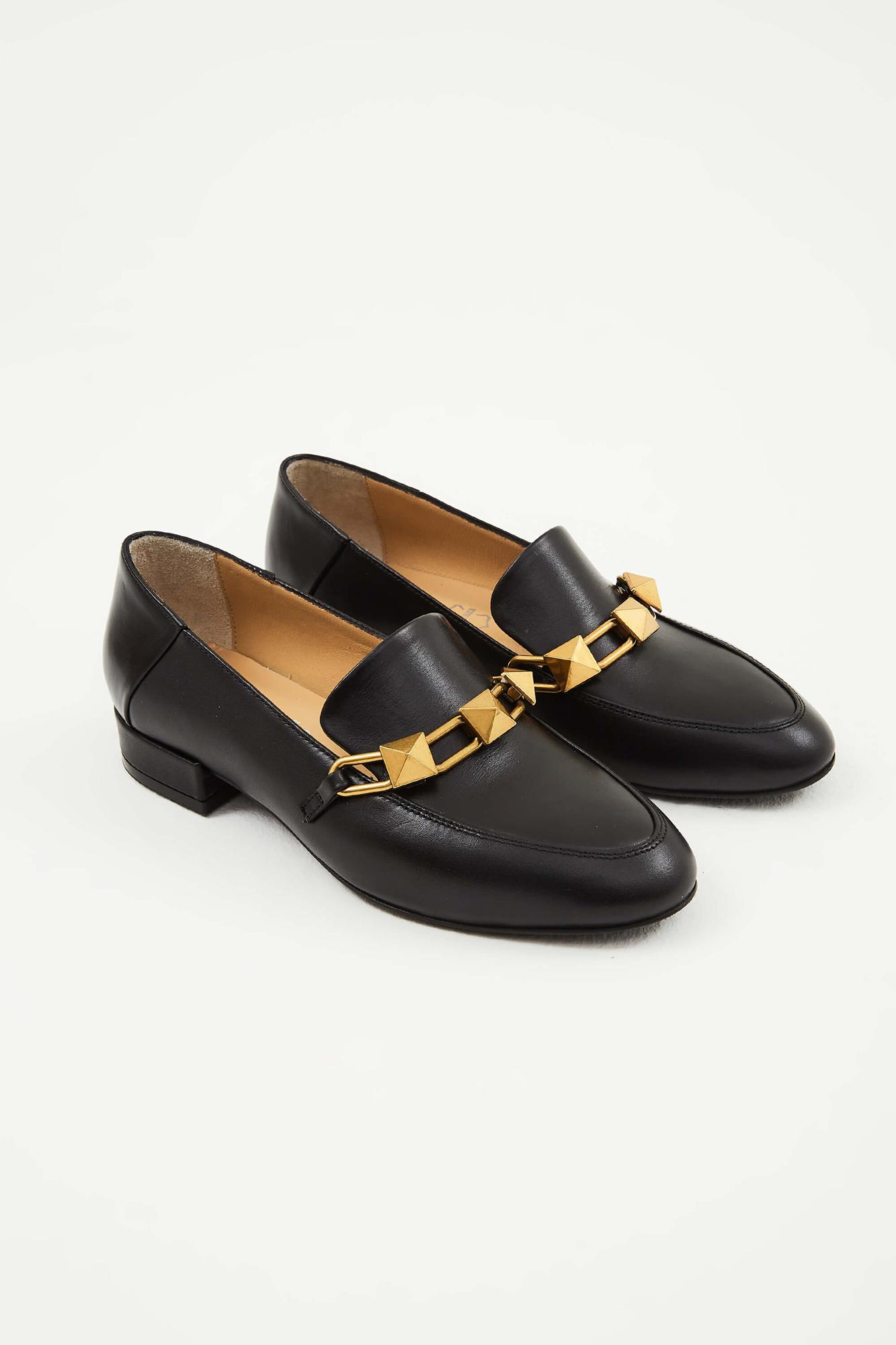 Tamer Tanca Kadın Hakiki Deri Siyah Deri Babet Ayakkabı