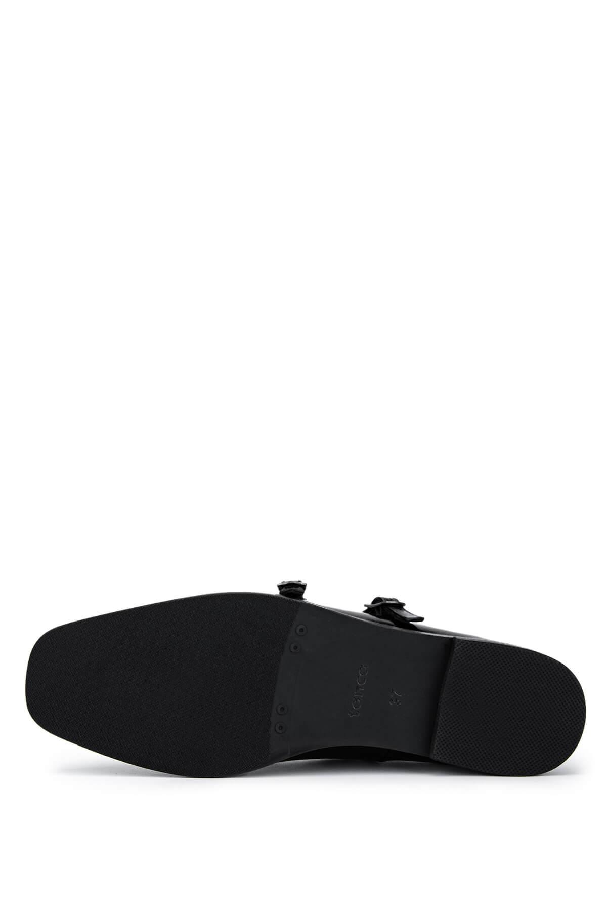 Tamer Tanca Kadın Hakiki Deri Siyah Rugan Babet Ayakkabı