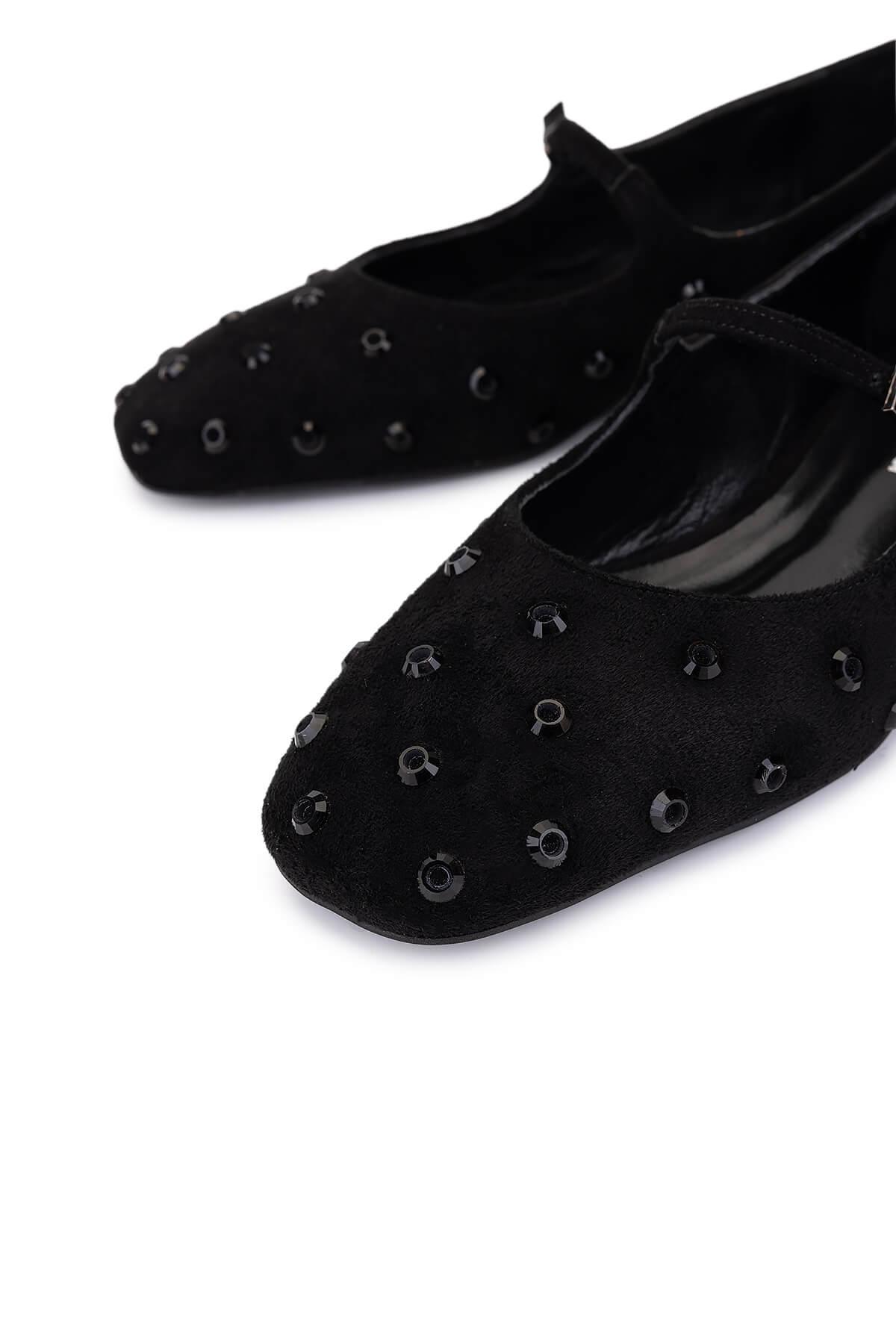 Tamer Tanca Kadın Hakiki Deri Siyah Babet Ayakkabı